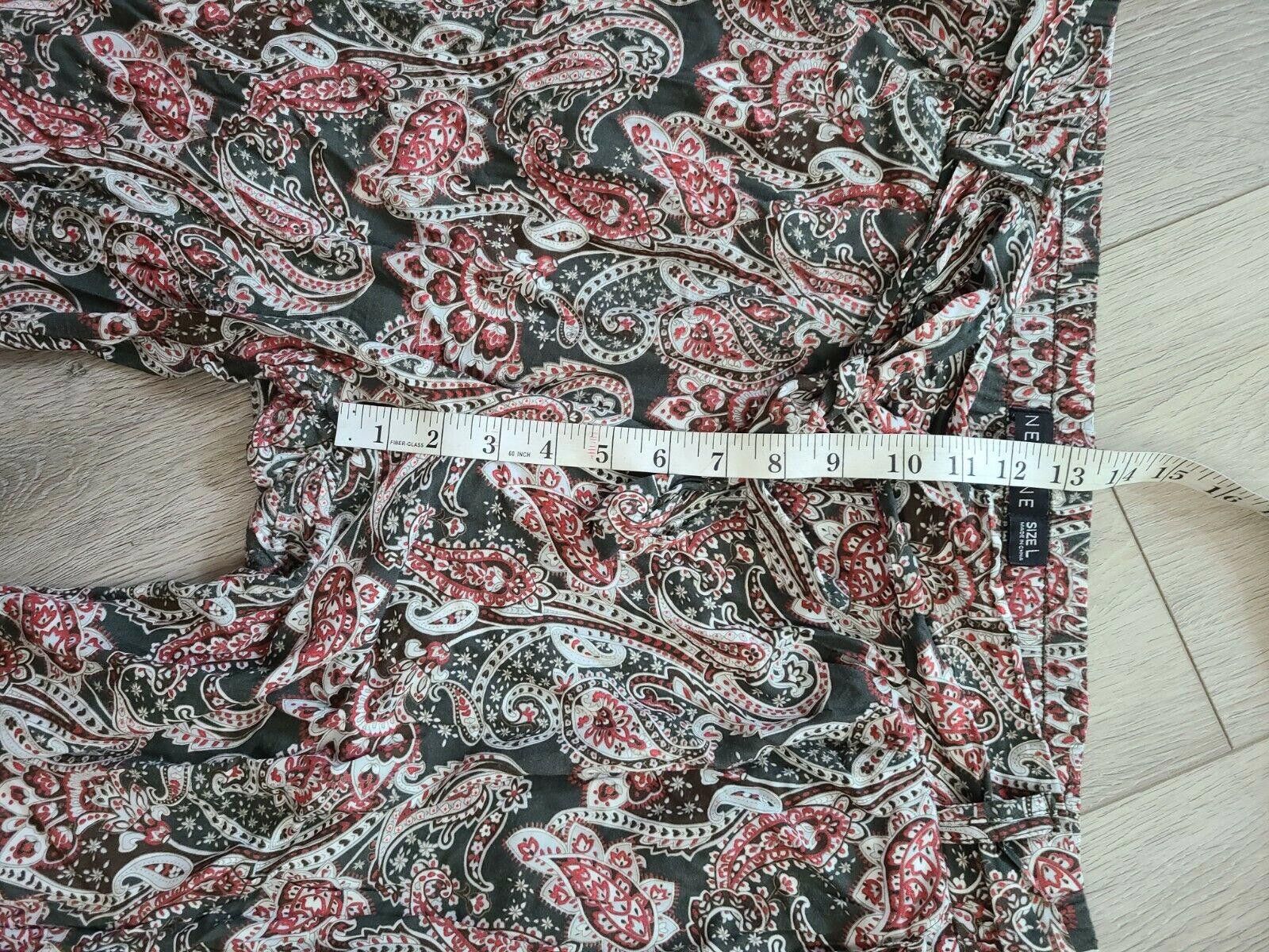 Designer One 5 One Pants Large Green Pink Paisley Boho Hippie jogger Size 36" / US 14 / IT 50 - 6 Thumbnail