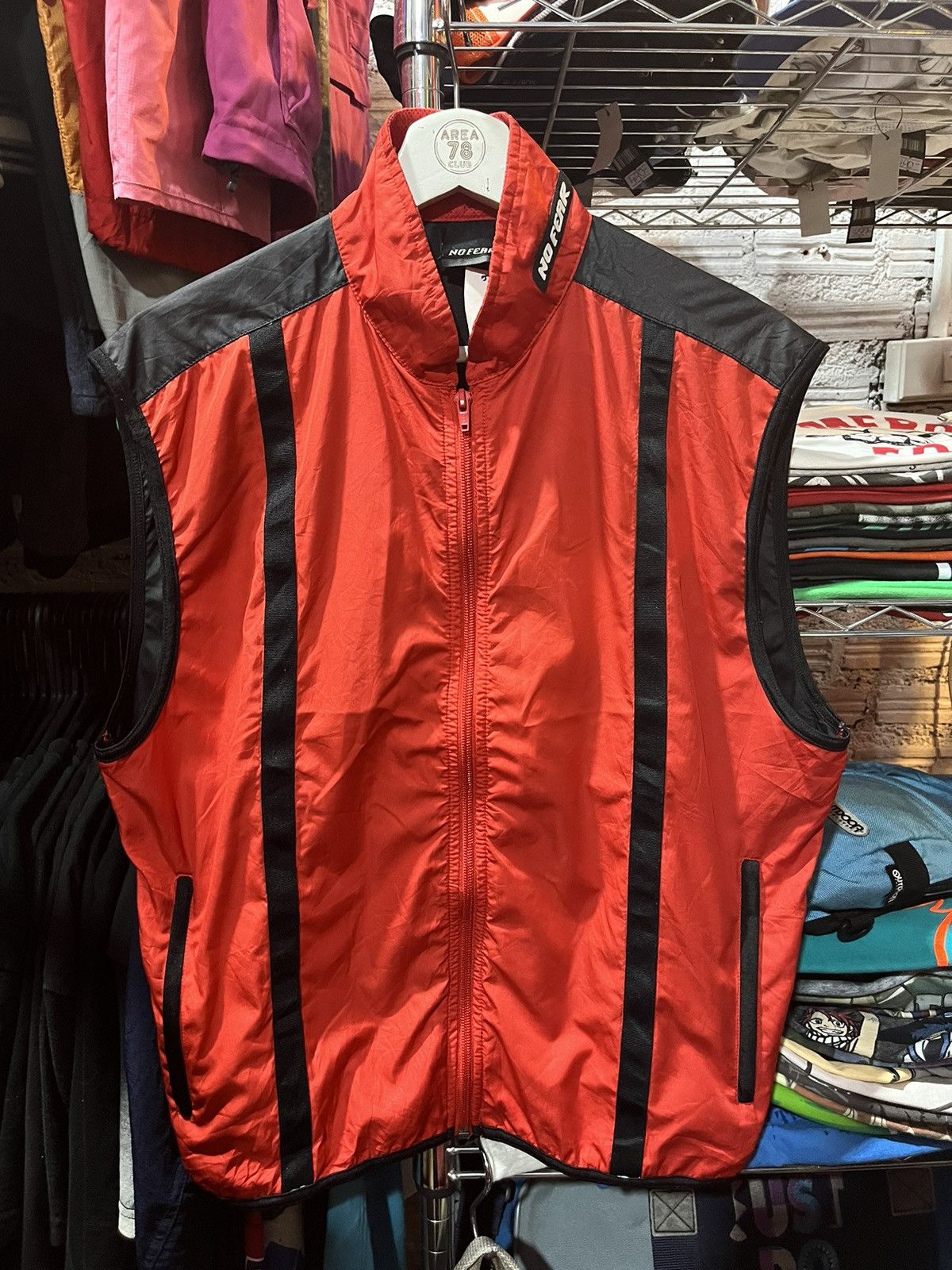 No Fear No Fear Red Black Vest Jacket Rubber Logo 90s Size US S / EU 44-46 / 1 - 1 Thumbnail