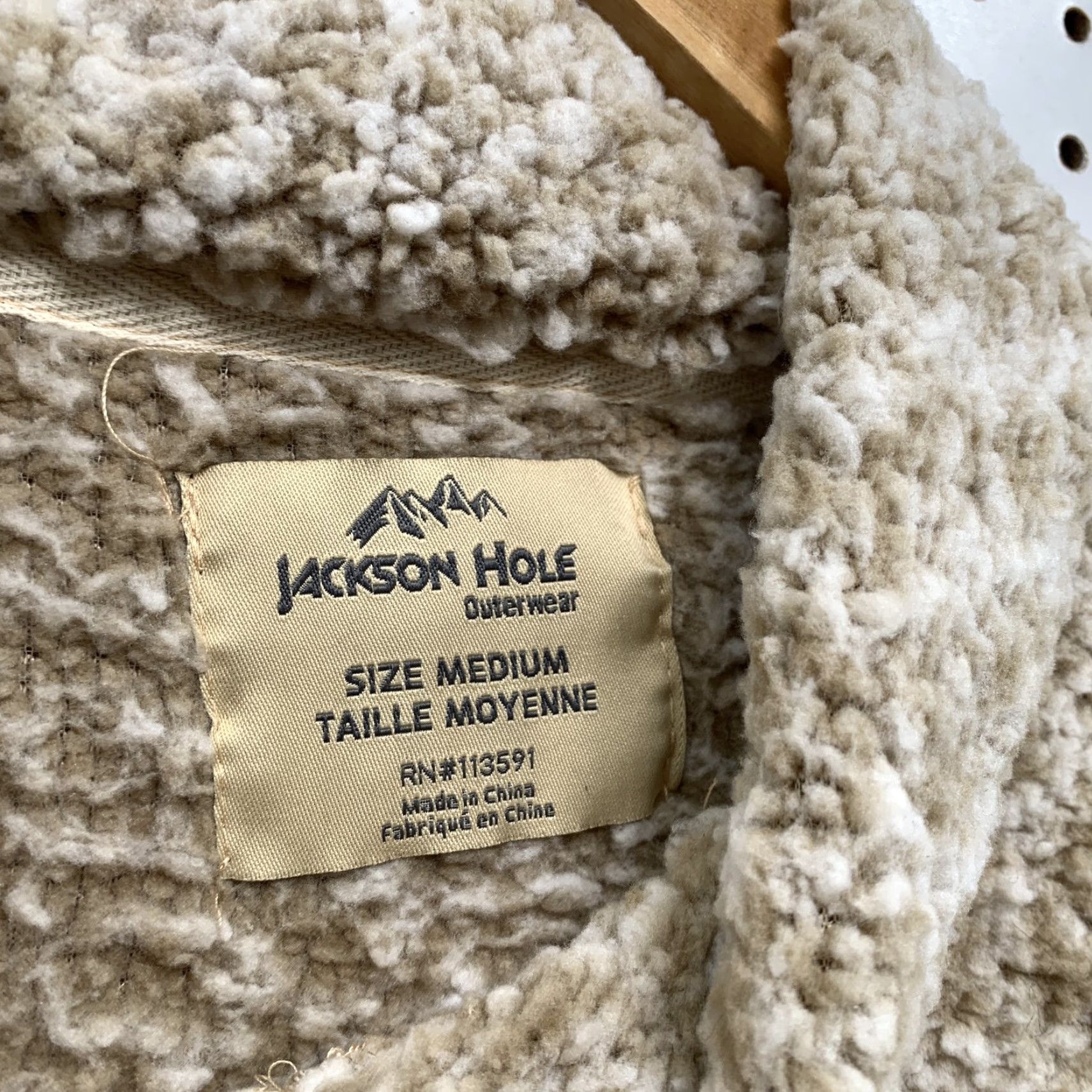 Vintage VINTAGE Jackson Hole Outerwear Womens Sweater Medium Beige Textured Fleece Size L / US 10 / IT 46 - 3 Thumbnail