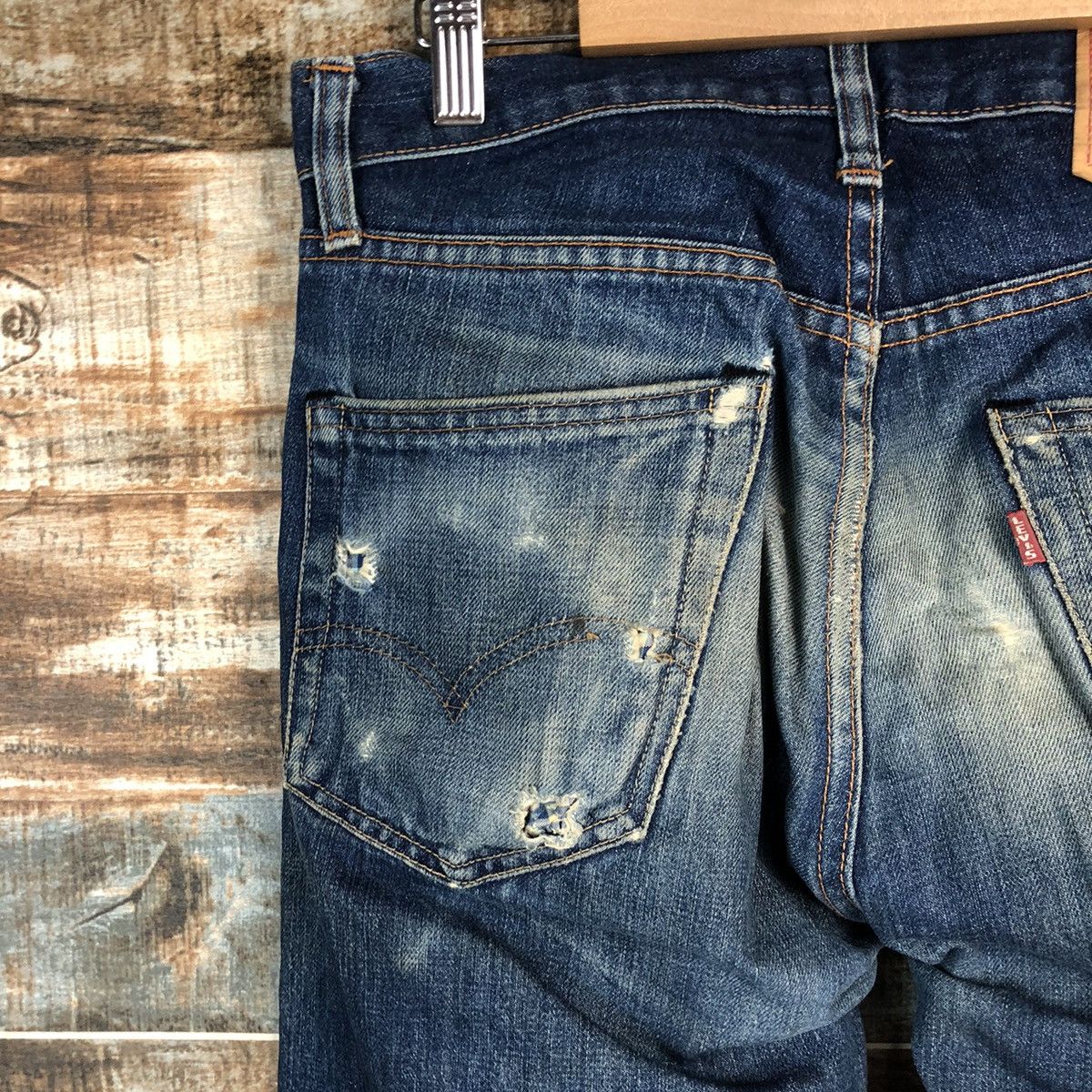 Levi's DLL Levis 505 Big E Blue Distressed Denim Pants #C133 Size US 30 / EU 46 - 18 Thumbnail
