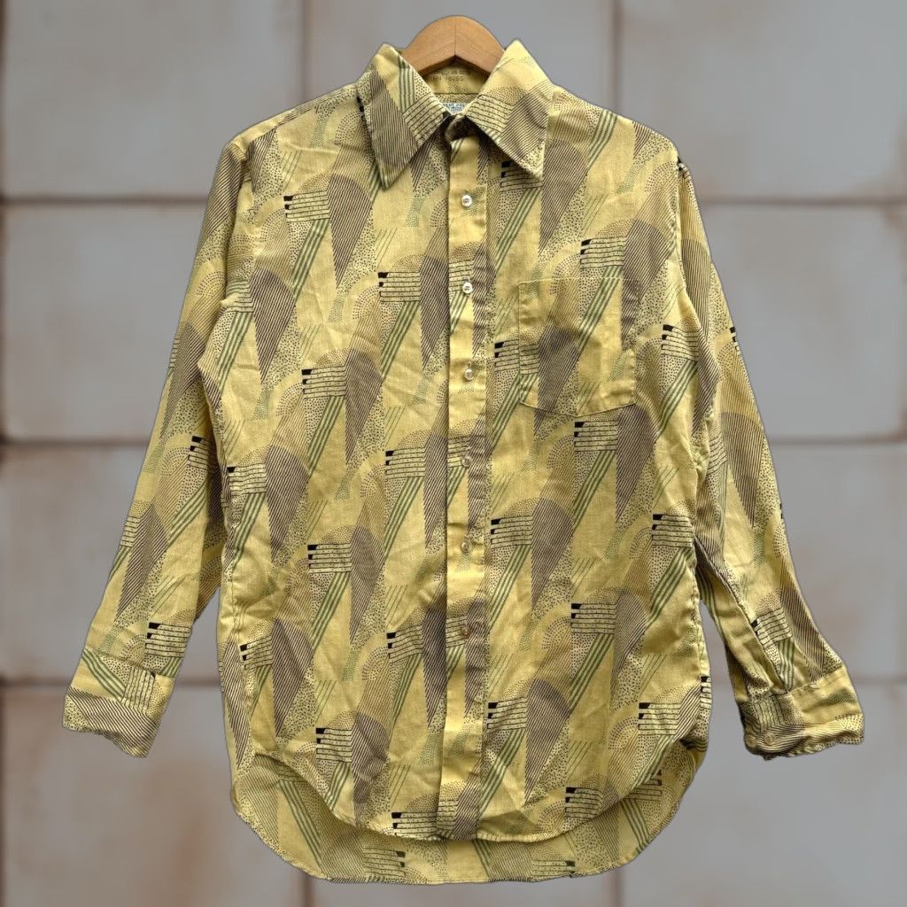 Vintage VINTAGE 70s K Mart Western Shirt M Yellow Geometric Button Up Mens Size US M / EU 48-50 / 2 - 1 Thumbnail