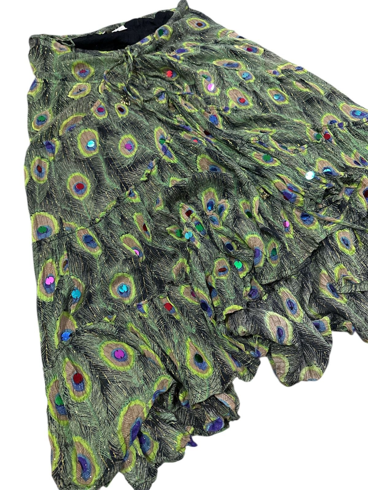 GOA 2000s vintage Goa Peacock Feather Skirt Size 30" / US 8 / IT 44 - 4 Thumbnail