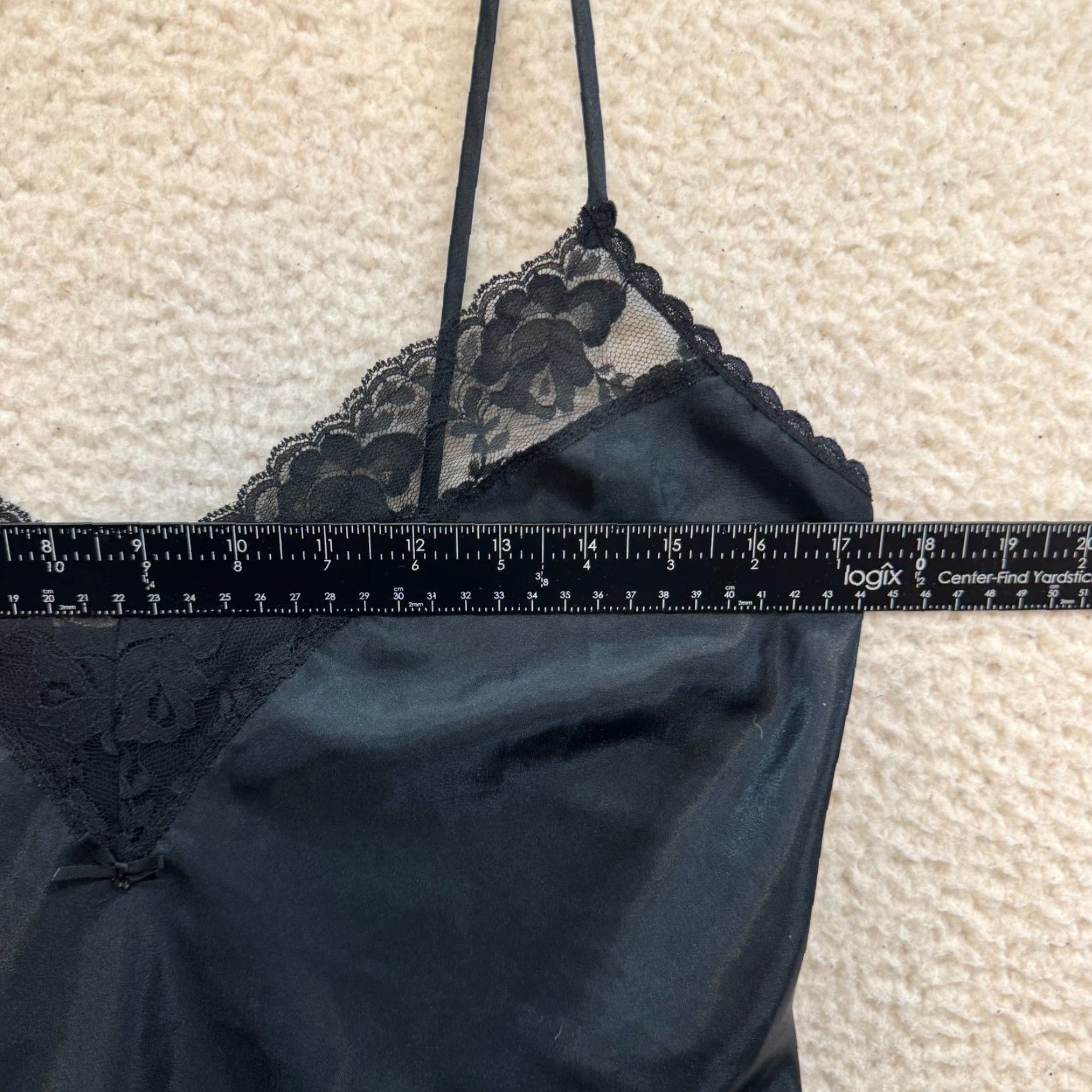 Vintage VINTAGE Myonne Camisole Top Camisole Women Medium Black Satin Lace Camisole Satin Lace Top Womens Size M / US 6-8 / IT 42-44 - 3 Thumbnail