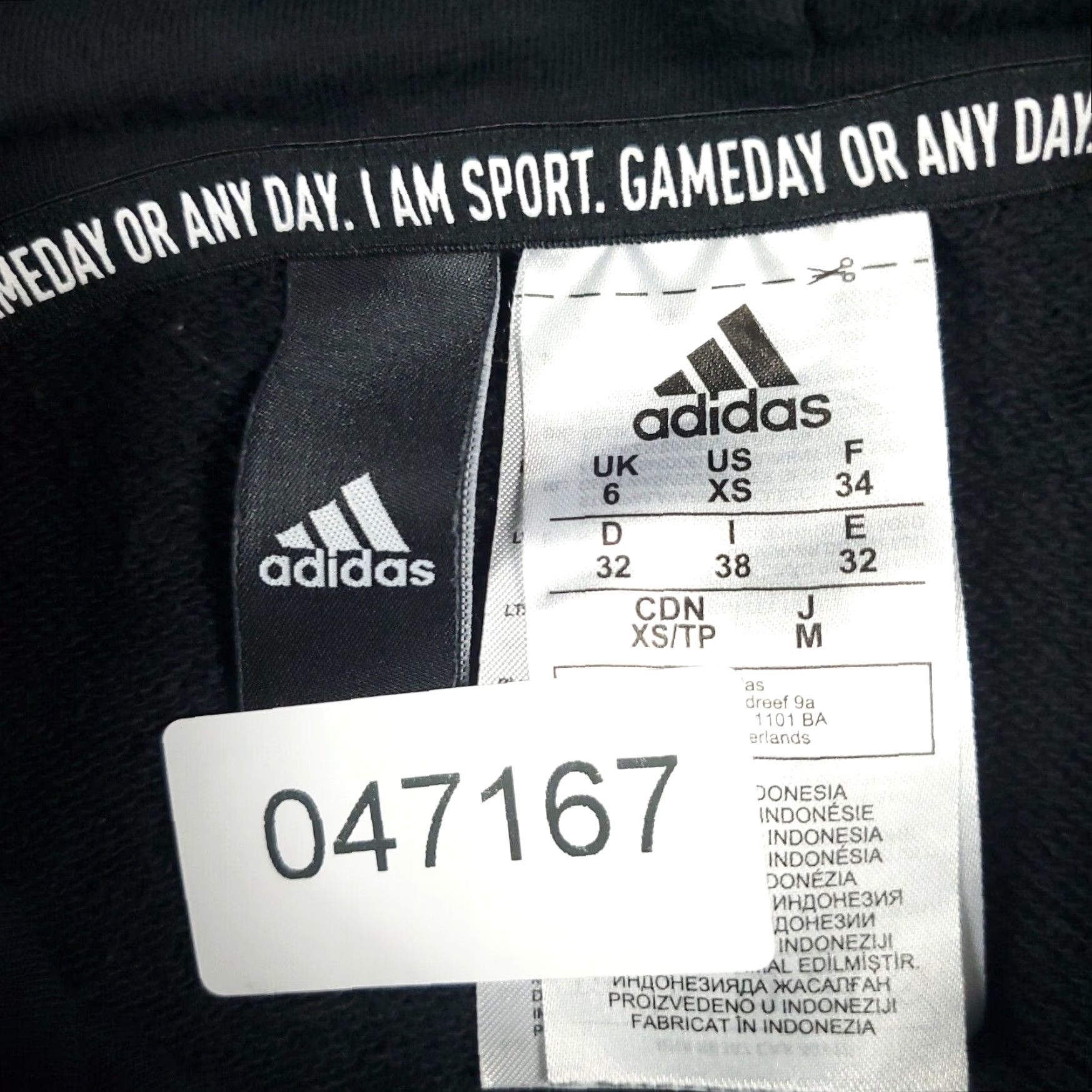 Adidas Adidas Women's Hoodie XS Black Cotton Blend Pullover Sweatshirt Size XS / US 0-2 / IT 36-38 - 8 Thumbnail