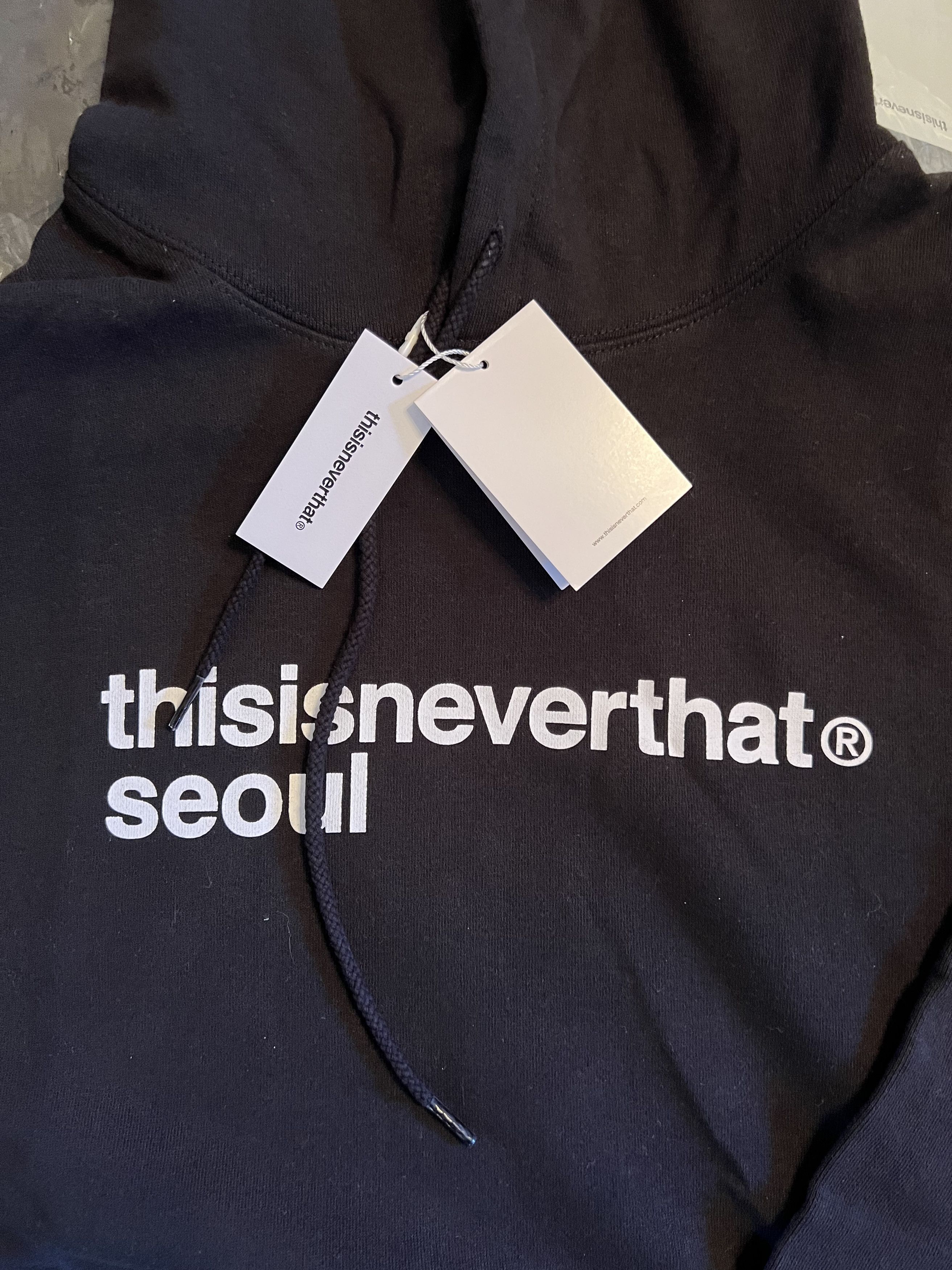 image of Thisisneverthat Seoul Exclusive Hoodie in Black, Men's (Size XL)