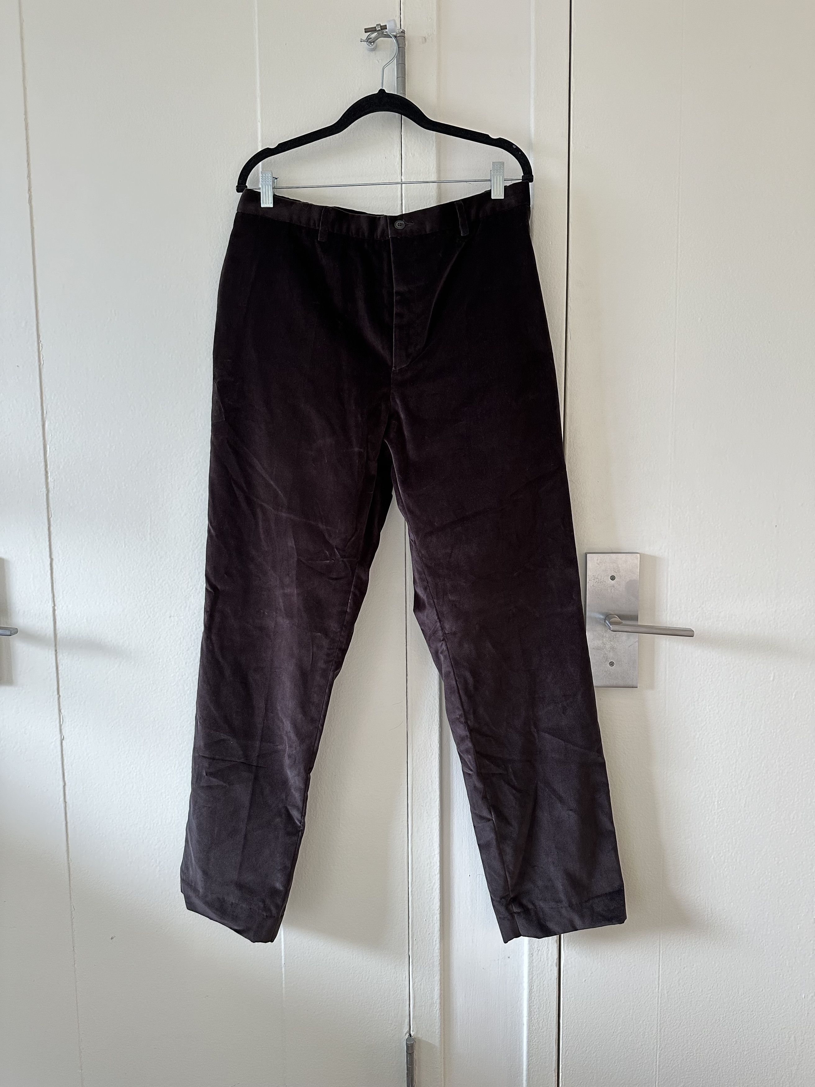 image of Maison Margiela Margiela Velour Trousers in Brown, Men's (Size 33)