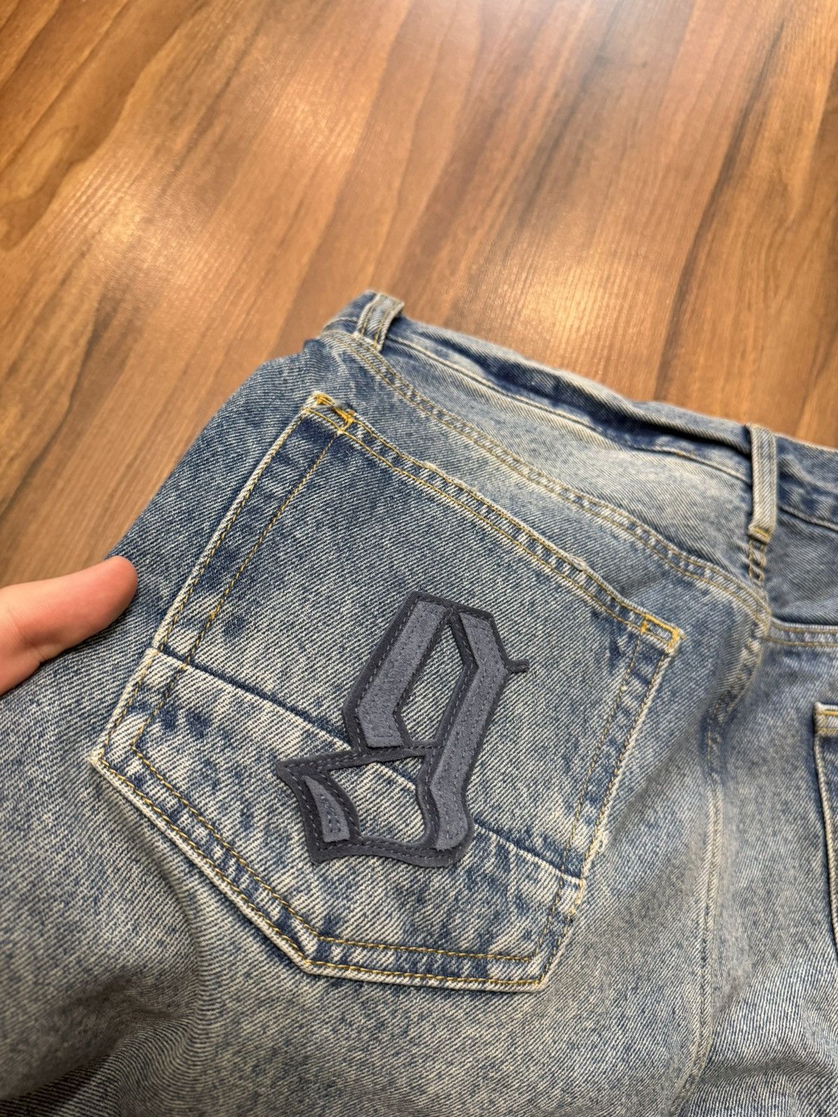 Palm Angels Palm Angels PA Logo Jeans Blue Denim Size US 32 / EU 48 - 10 Thumbnail