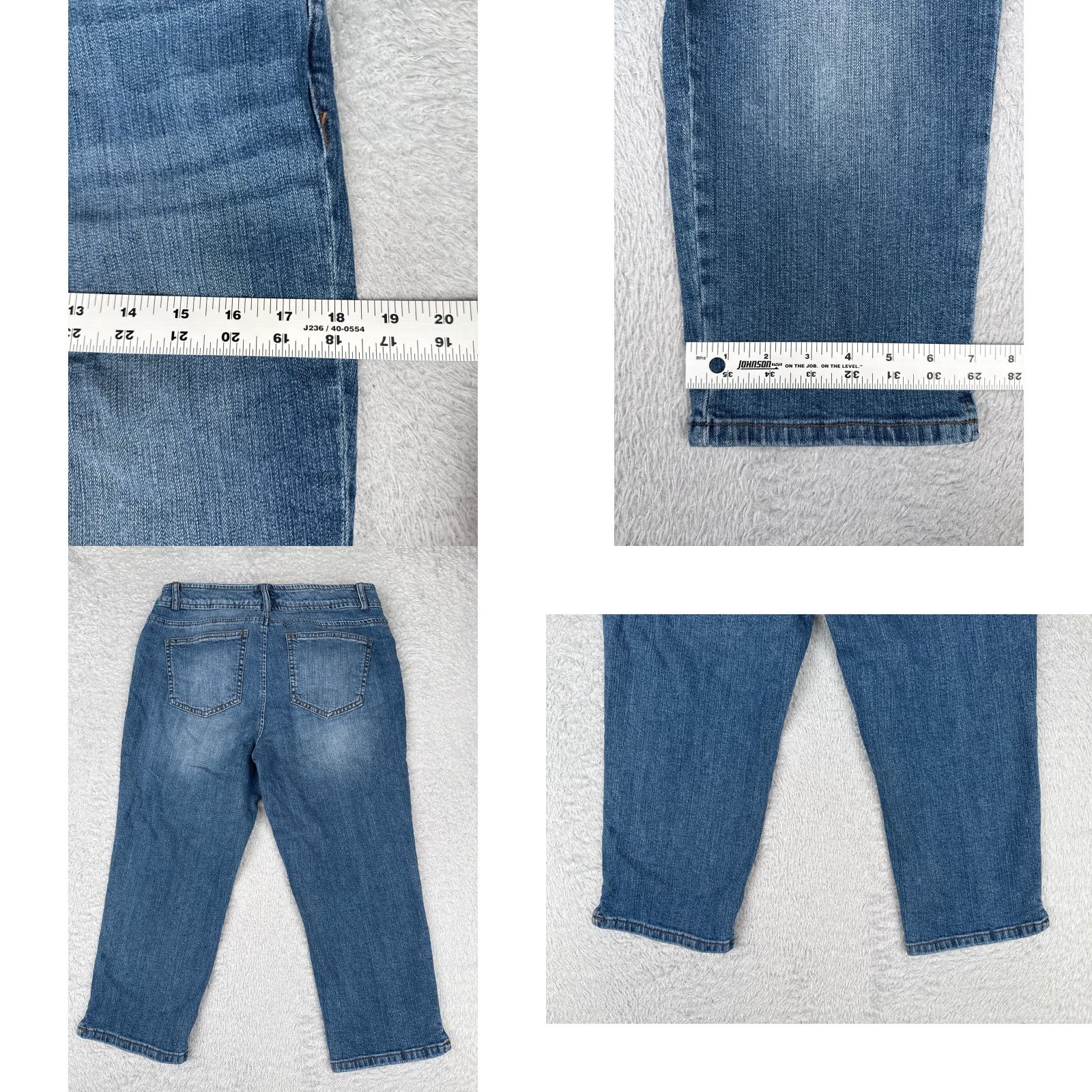 Chaps Chaps Jeans Women 10P Petite 29x20 Blue Denim Capri Crop Mid Rise Cotton Blend Size 32" / US 10 / IT 46 - 9 Thumbnail