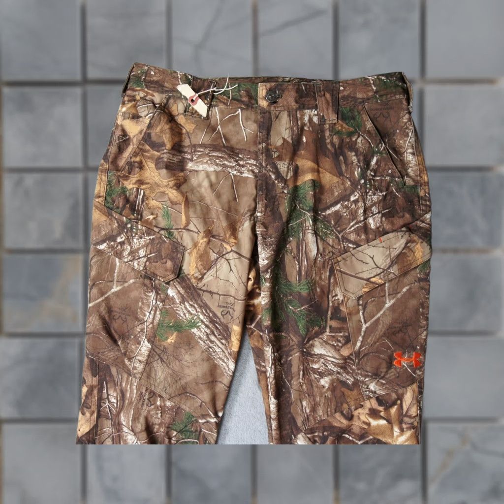 Under Armour Under Armour Pants Mens 34x32 Brown Camouflage Real Tree Cargo Hunting Outdoors NEW Size US 34 / EU 50 - 1 Thumbnail