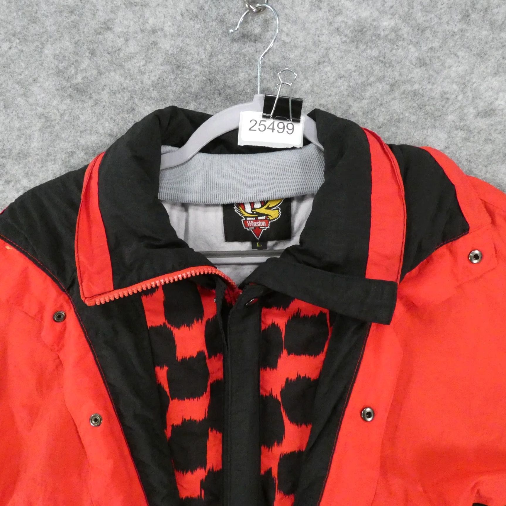 Vintage Vintage Winston Cigarette Jacket Mens Large Black Red Lined Full Zip Size US L / EU 52-54 / 3 - 2 Thumbnail