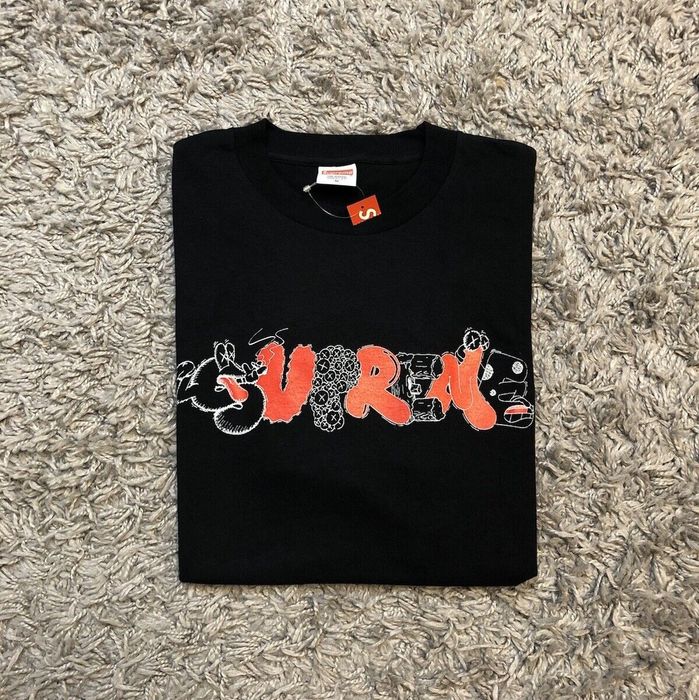 Supreme NWT DS 2011 Supreme x Kaws x Original Fake Tee Black