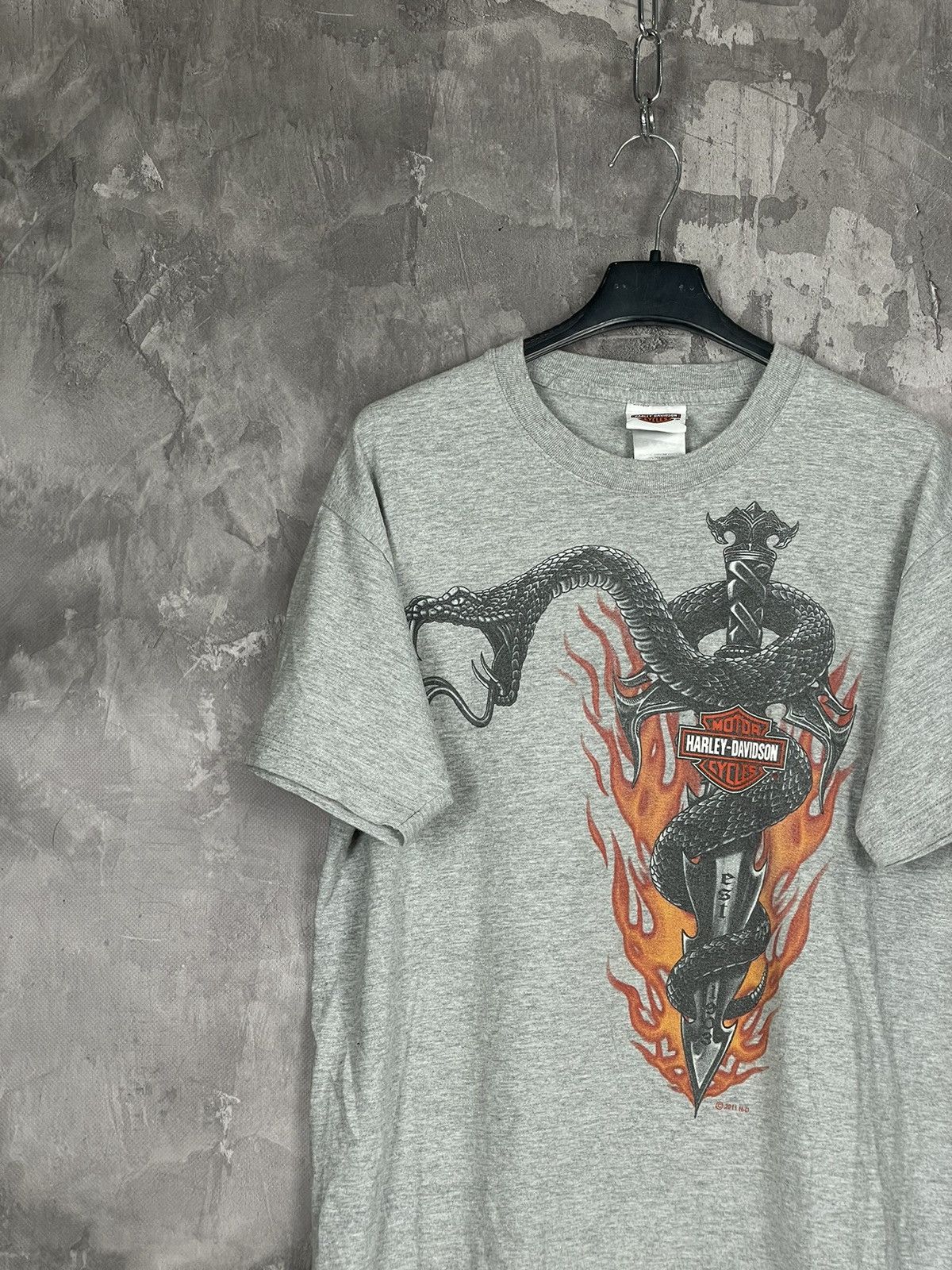 Harley Davidson × Vintage Vintage 2000s Y2K Harley Davidson Snake Graphic T Shirt Size US M / EU 48-50 / 2 - 4 Thumbnail