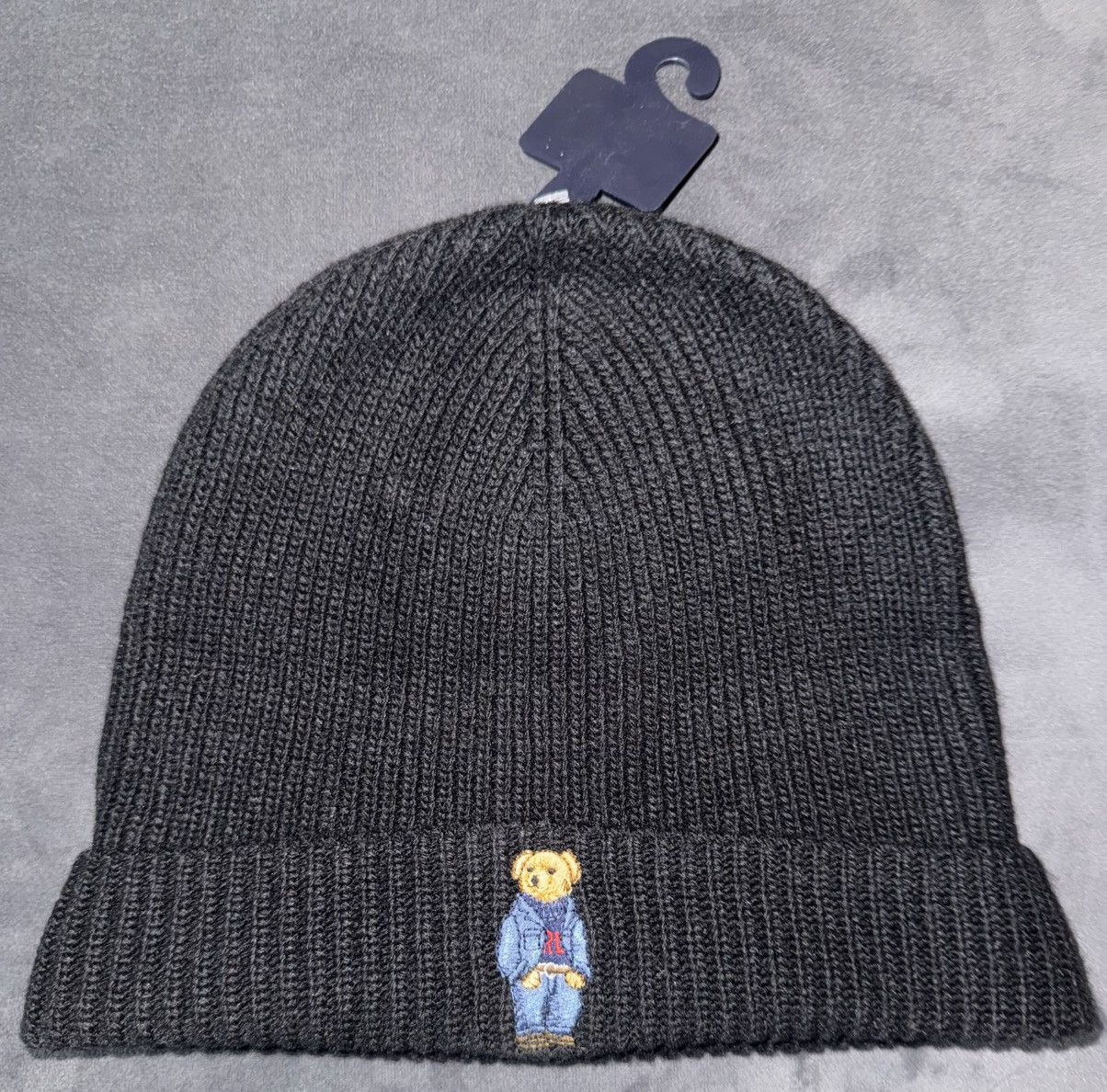 Polo Ralph Lauren Polo Ralph Lauren Solid Denim Bear Beanie One Size Size ONE SIZE - 1 Thumbnail