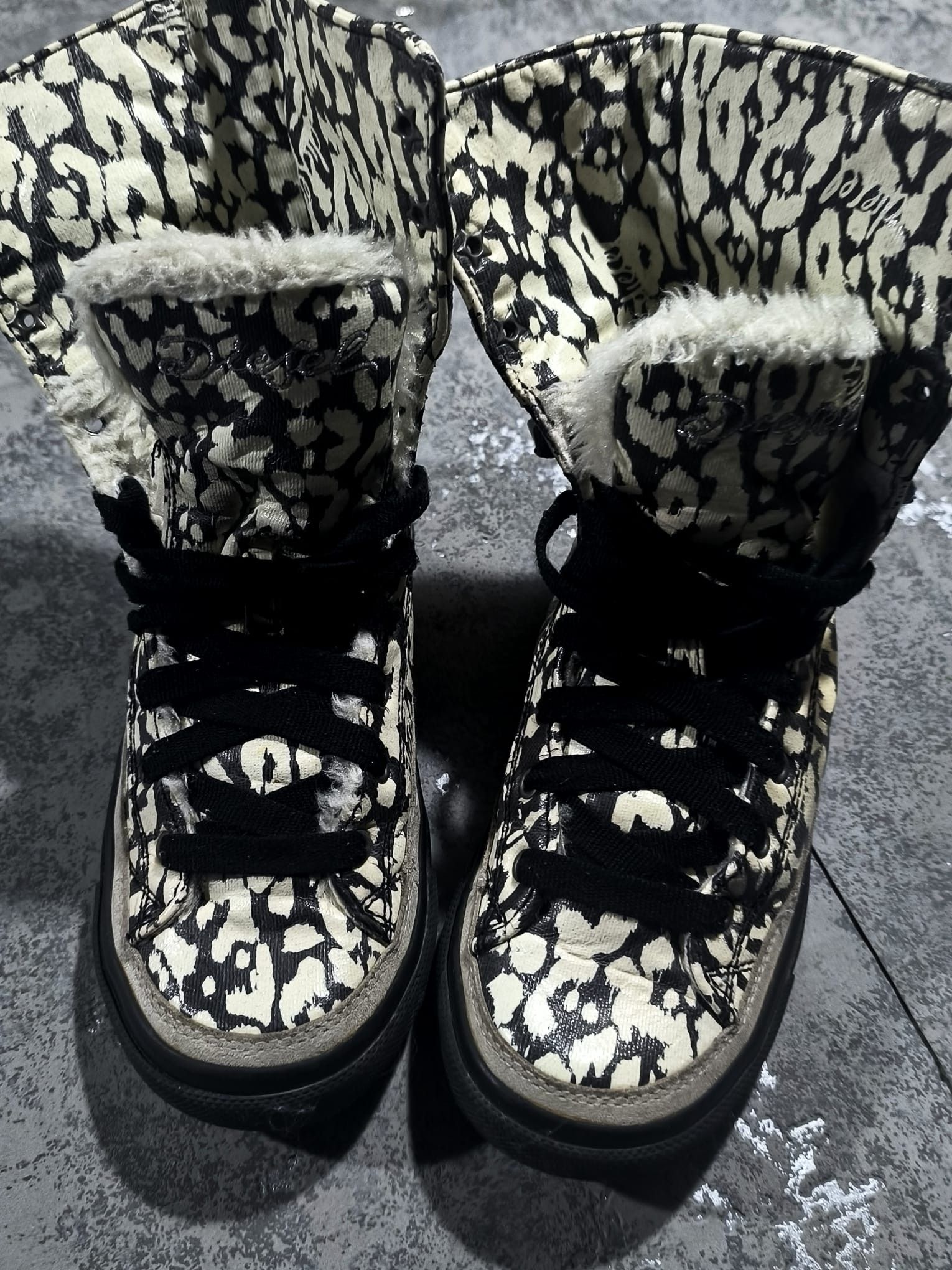 Diesel Diesel Expoflap y2k fur leather sneakers Size US 5 / IT 35 - 11 Thumbnail