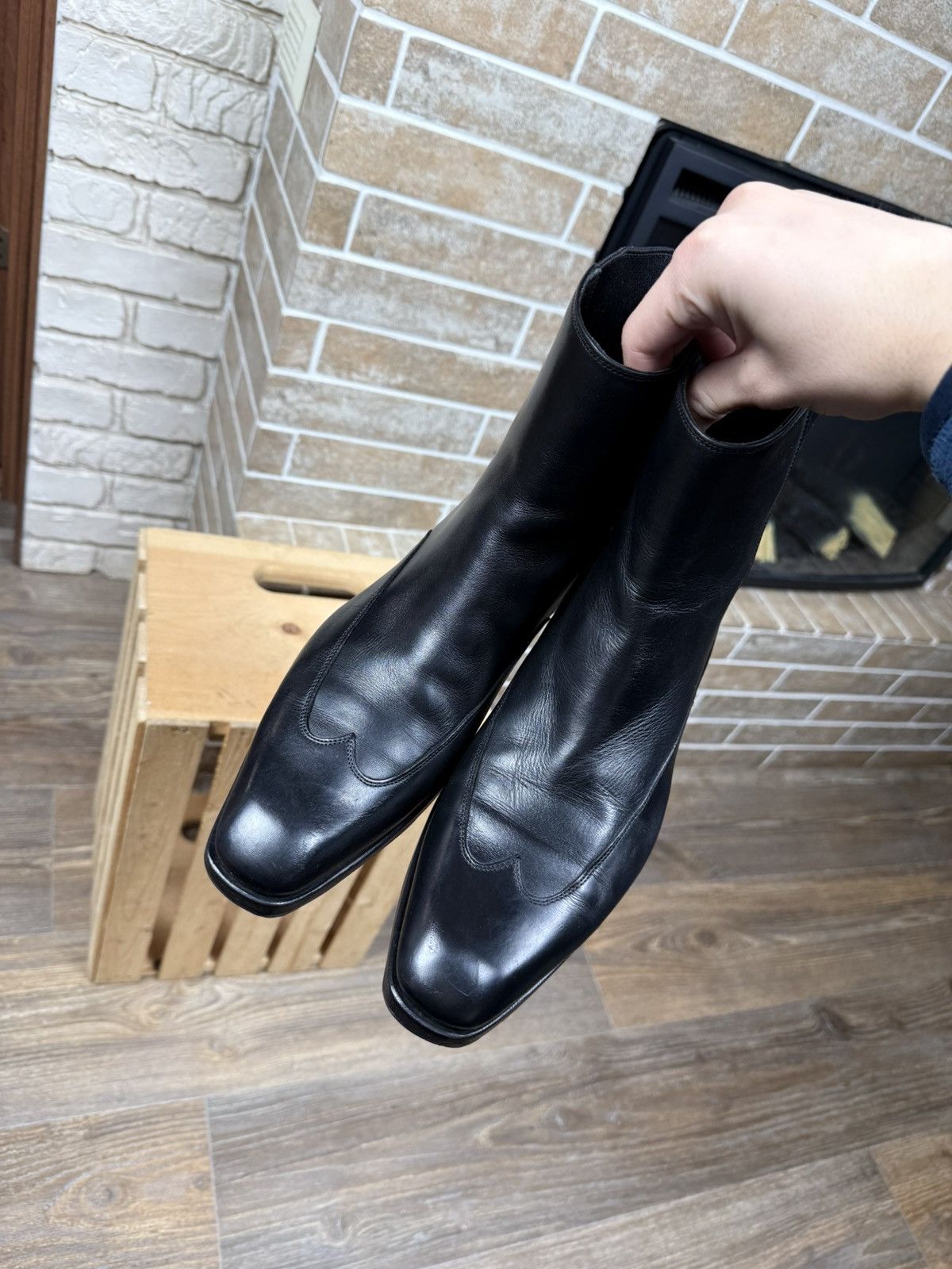 Gucci Mens Gucci Black Leather Chelsea Western Boots Size EUR 40 Size US 7 / EU 40 - 5 Thumbnail