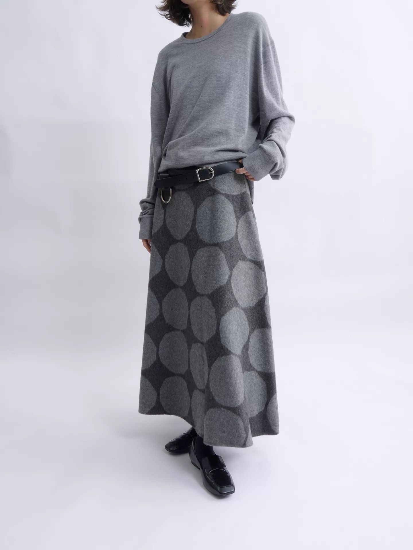 Marimekko Marimekko Gray Polka Dot Wool Blend Midi Skirts Size 25" / US 0 / IT 36 - 5 Thumbnail