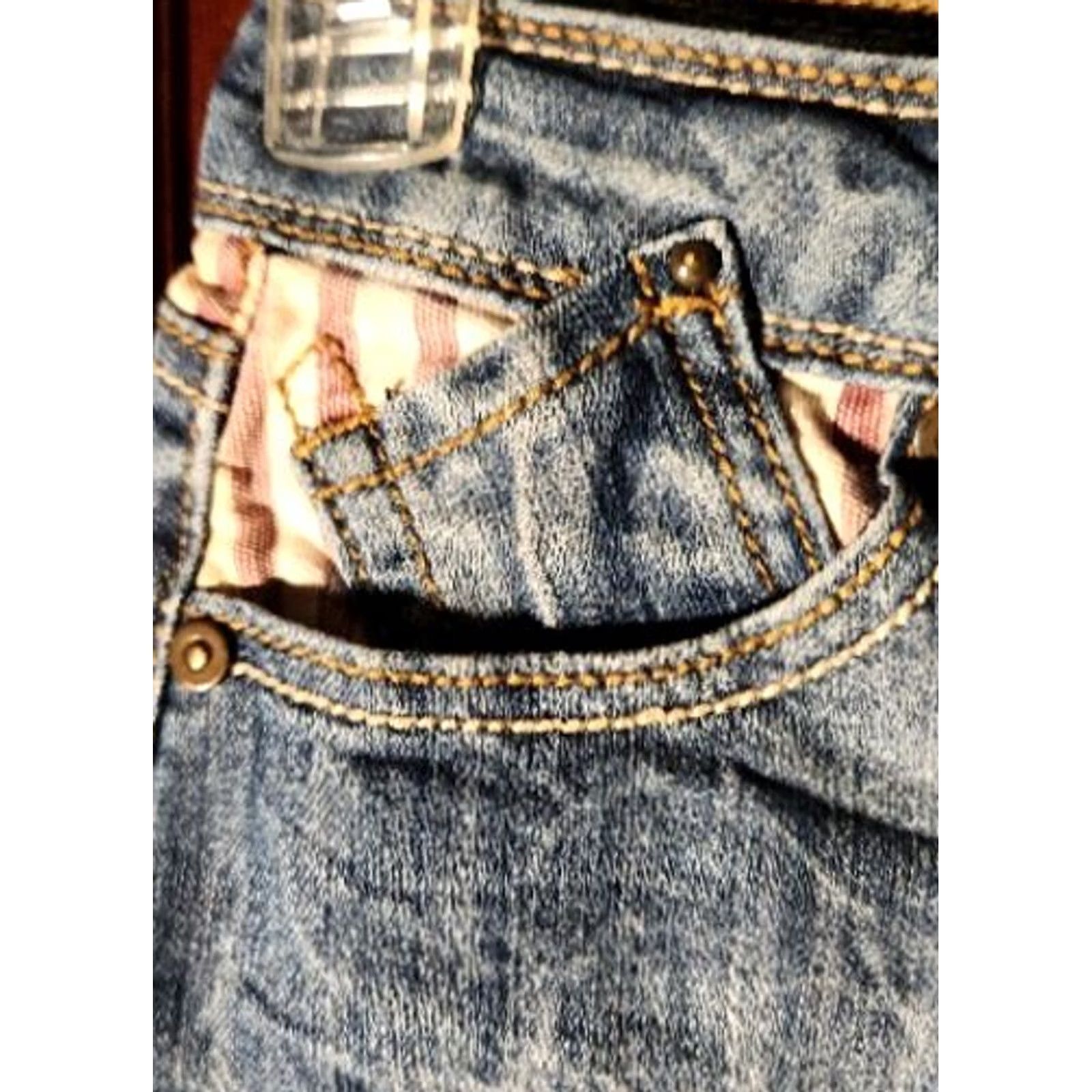 Vintage VINTAGE: No 1ST KISS Womens Jean Shorts SIZE 6 Flag Pockets Casual Denim Shorts Womens 6 Blue Pockets Summer Size 28" / US 6 / IT 42 - 7 Thumbnail