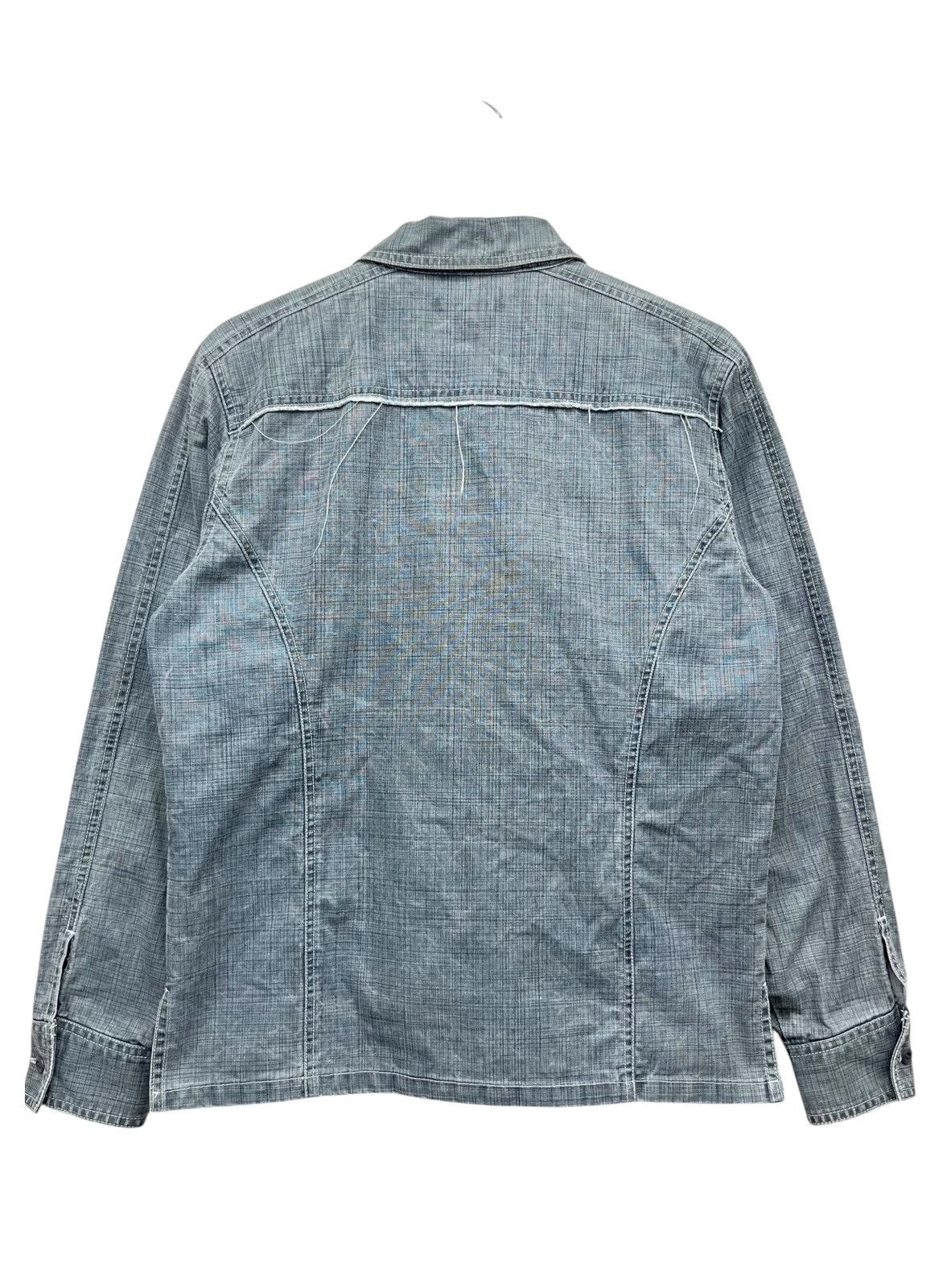 Tornado Mart Vintage TORNADO MART Hard Cotton Frayed Hem Button-up Shirt Size US S / EU 44-46 / 1 - 2 Thumbnail