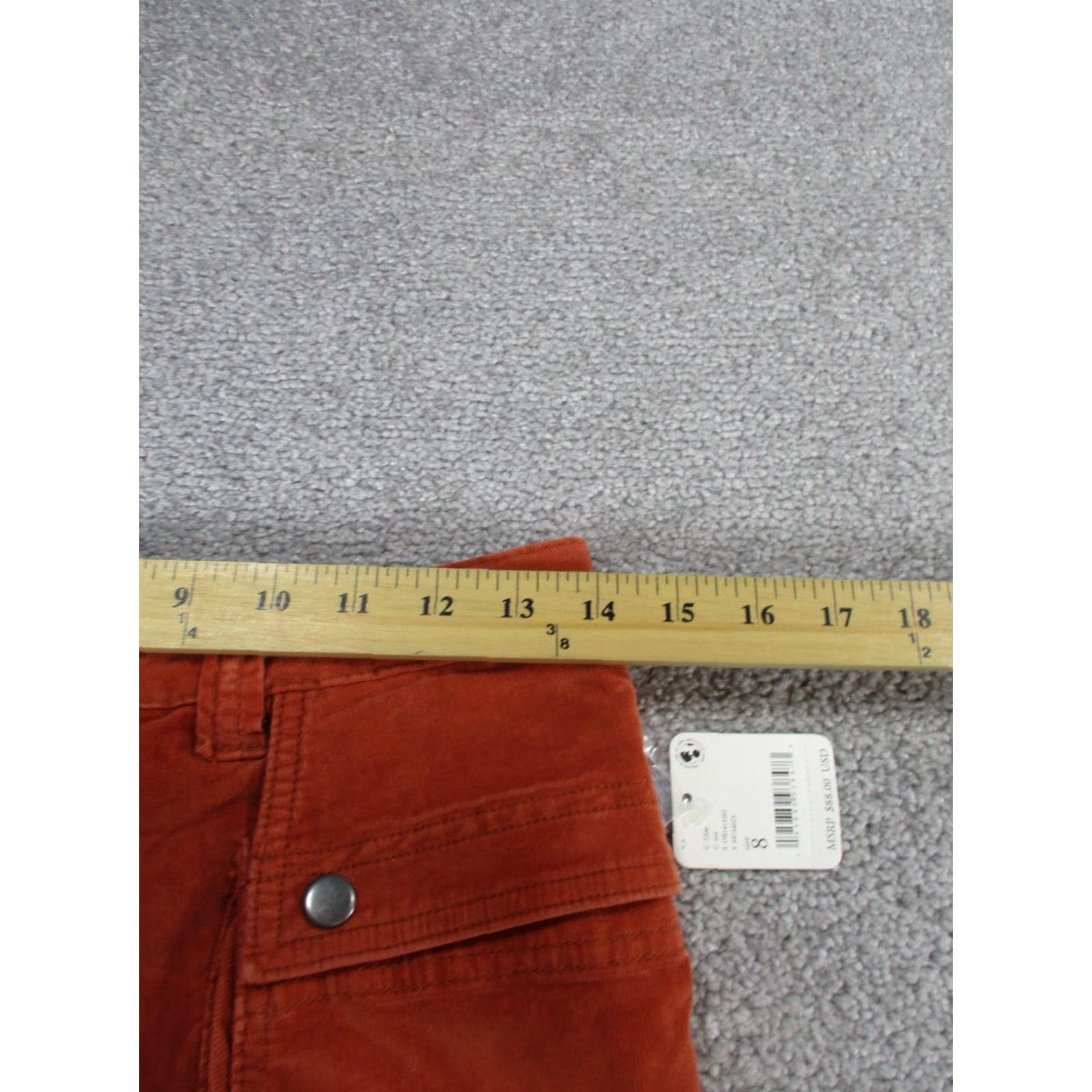 Free People VINTAGE Free People Mini Skirt Womens 8 Red Orange Corduroy A Line Zip Front NEW Size 30" / US 8 / IT 44 - 4 Thumbnail