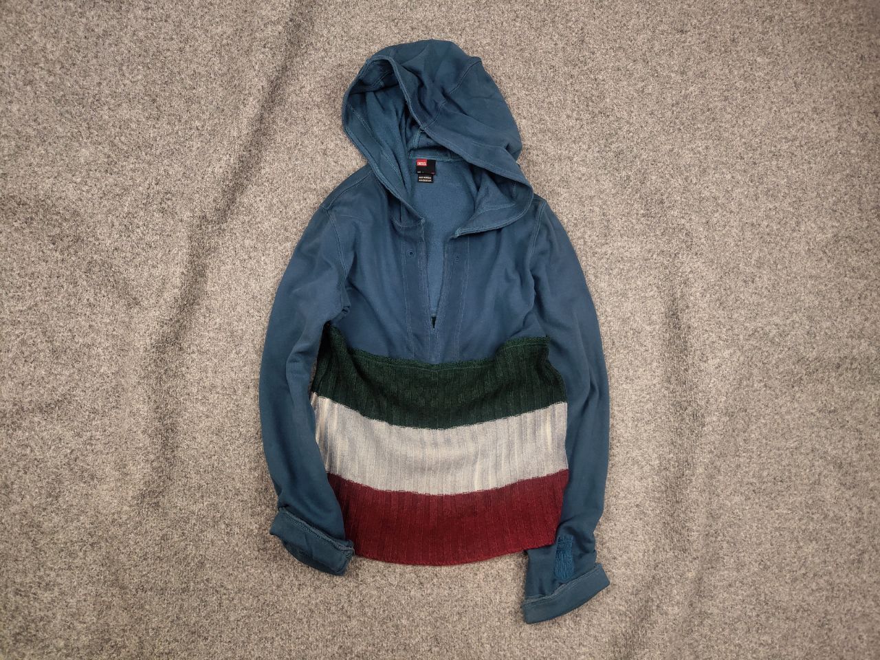 Diesel Vintage Diesel Y2K style combination hoodie Long sleeve Size L / US 10 / IT 46 - 1 Thumbnail
