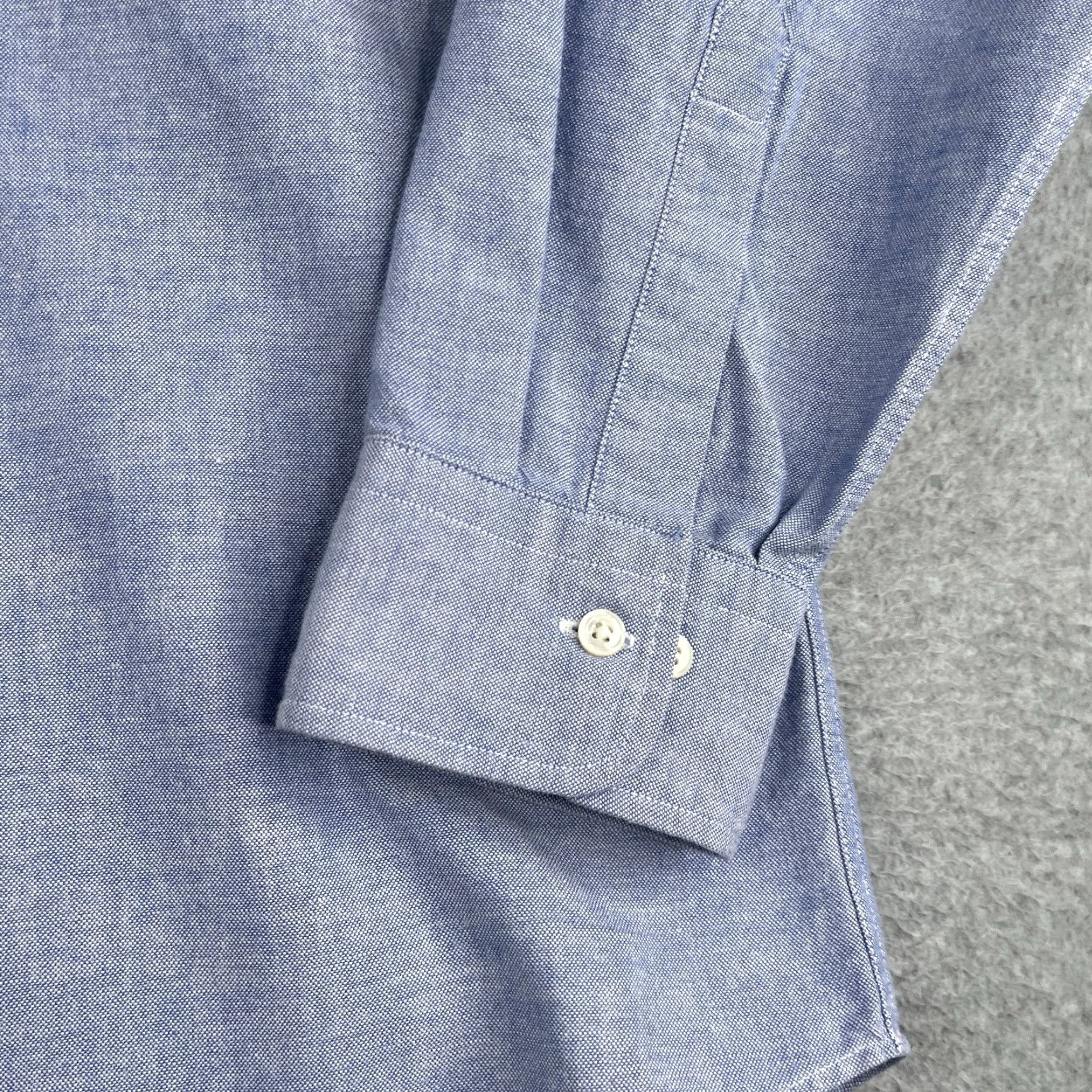 Ralph Lauren VINTAGE Chaps Ralph Lauren Embroidered Crest Long Sleeve Button Up Shirt 17 USA Blue Men Dress Shirt Size US XL / EU 56 / 4 - 2 Thumbnail
