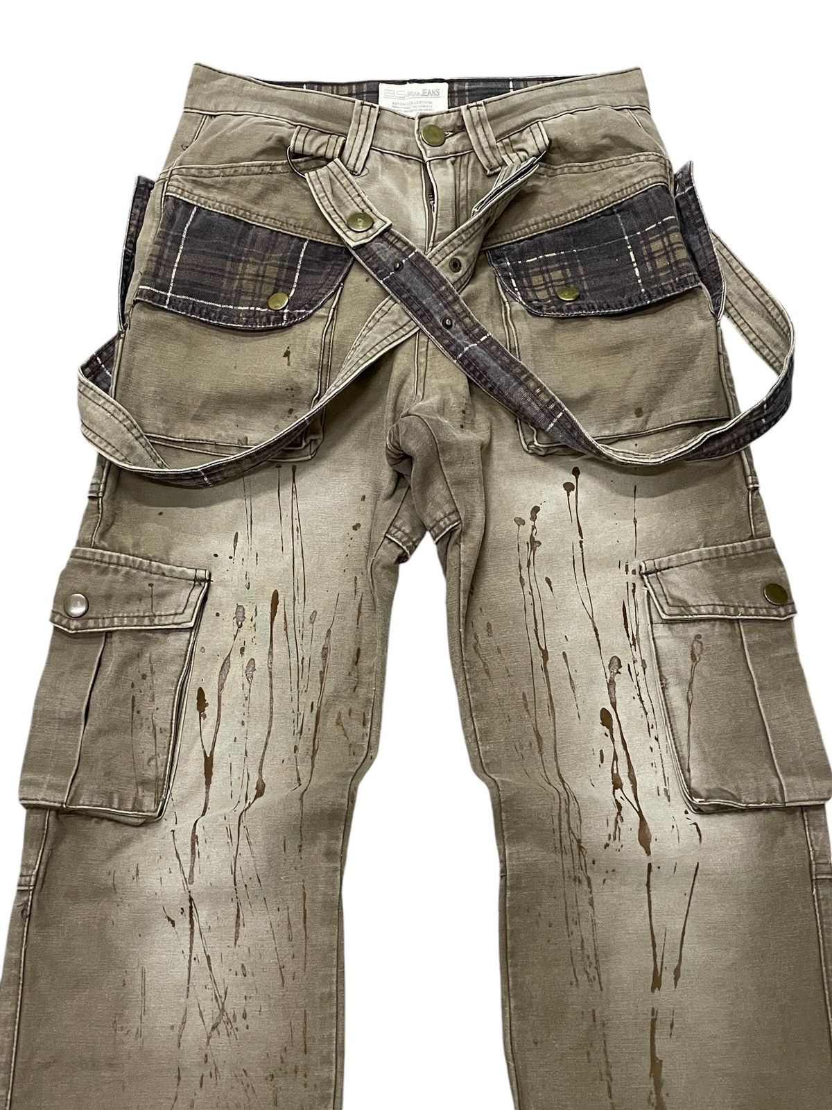 BUFFALO BOBS × Hysteric Glamour × Le Grande Bleu (L.G.B.) As Urban Cargo Baggy Suspender Painter Pants Size US 29 - 4 Thumbnail
