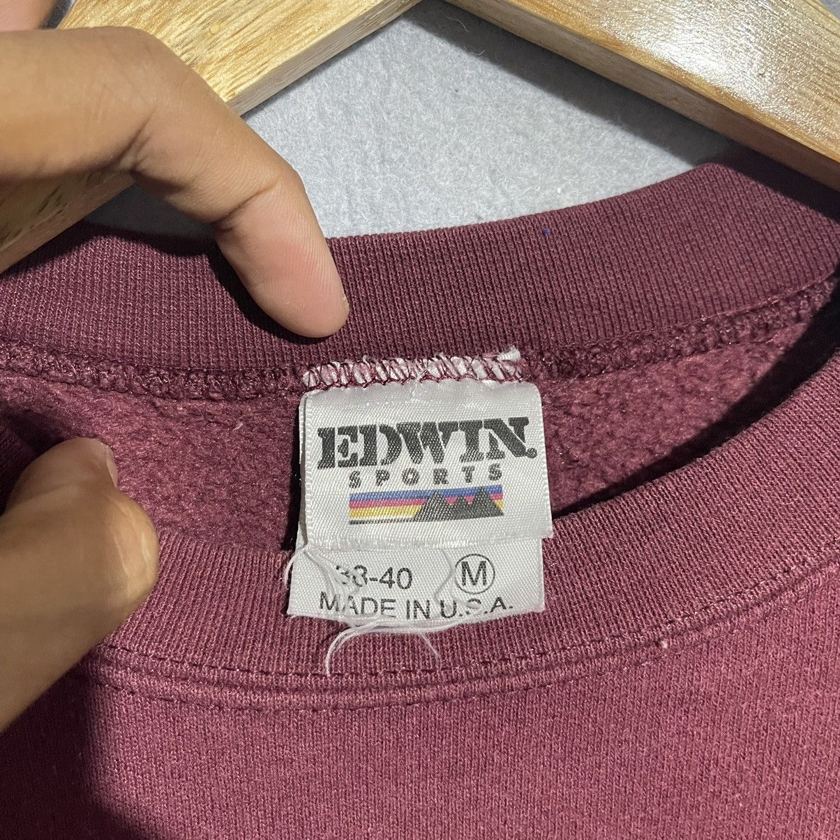 Edwin Vintage Edwin Sports Made in USA Sweatshirt Burgundy 80s 90s Size US M / EU 48-50 / 2 - 6 Thumbnail
