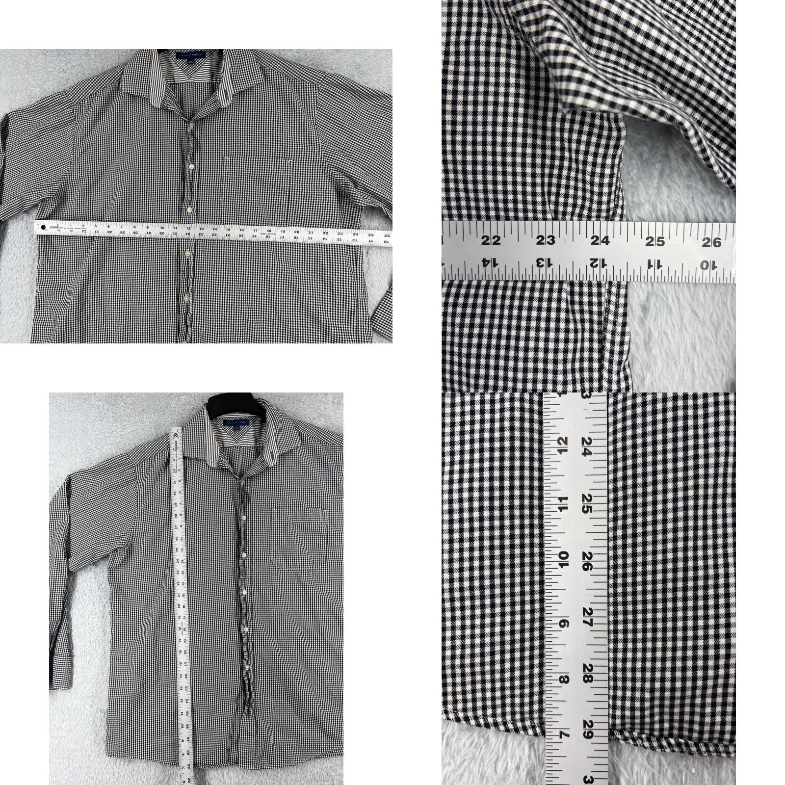 Tommy Hilfiger Tommy Hilfiger Shirt Men 17.5 Black White Plaid Button Up Long Sleeve Pocket Size US XL / EU 56 / 4 - 8 Thumbnail