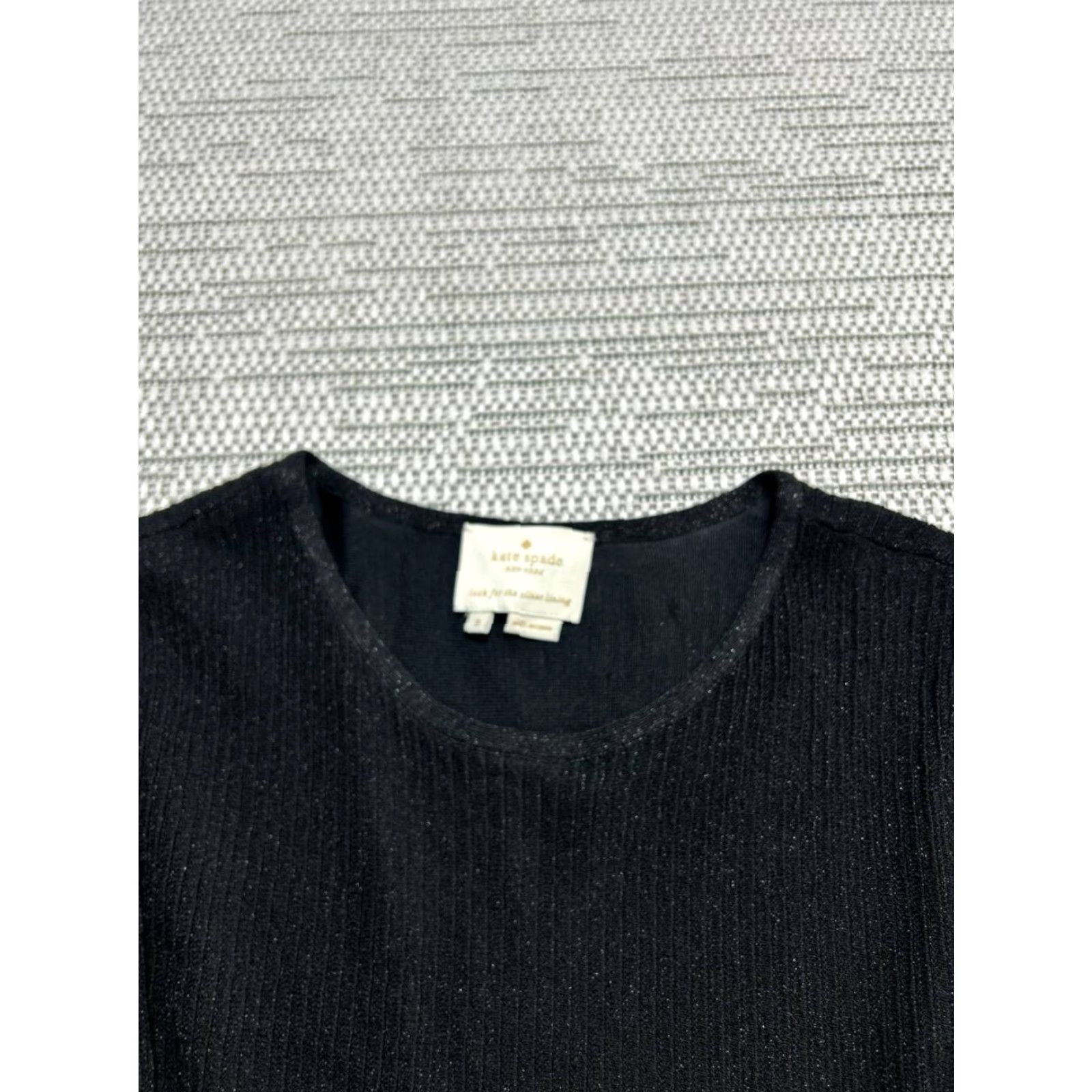 Vintage kate spade new york Dress Womens Small Black Round Neck Fit And Flare Textured Knee Length Size S / US 4 / IT 40 - 3 Thumbnail