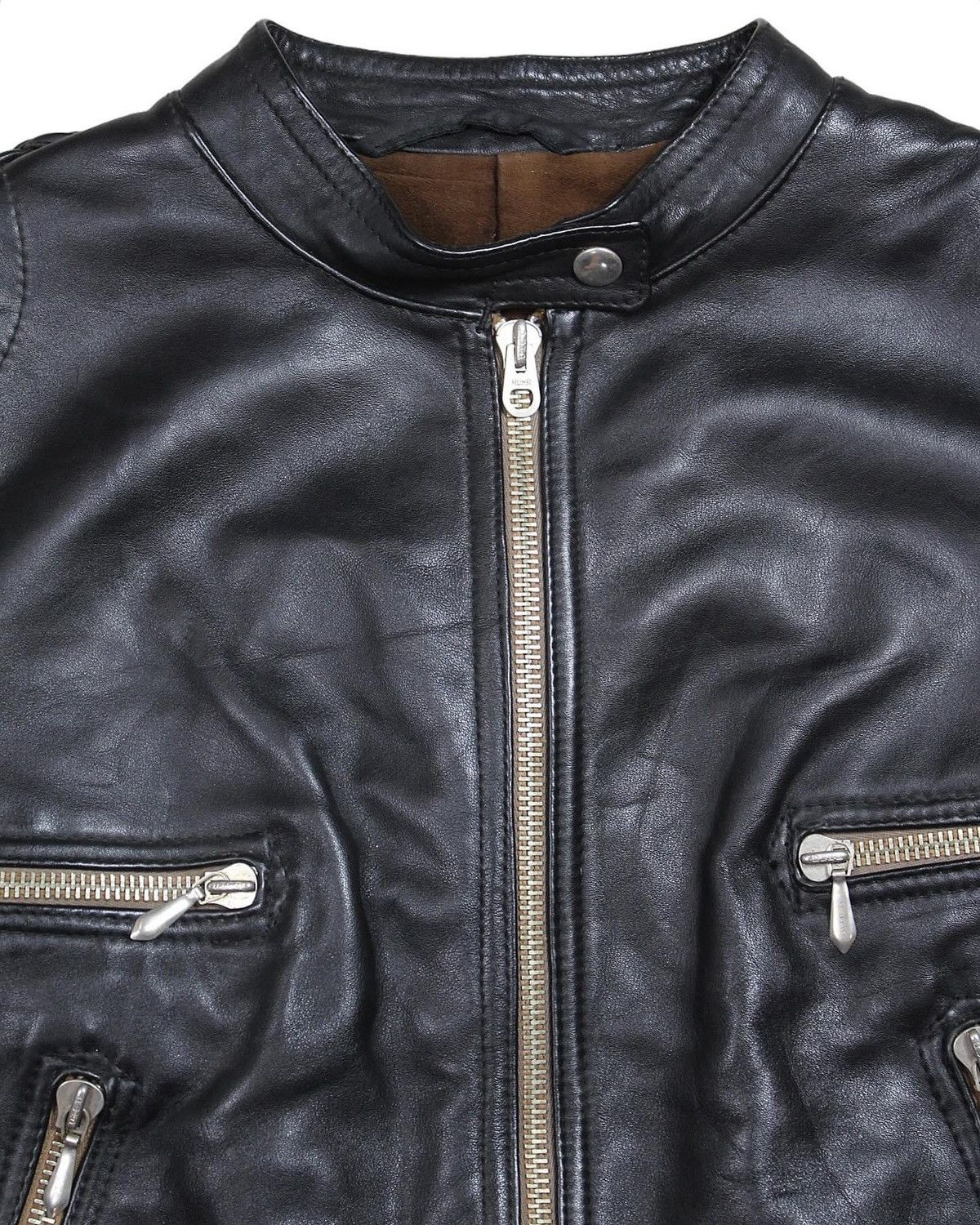 Vintage 1970S LEATHER BIKER JACKET Size US L / EU 52-54 / 3 - 4 Thumbnail