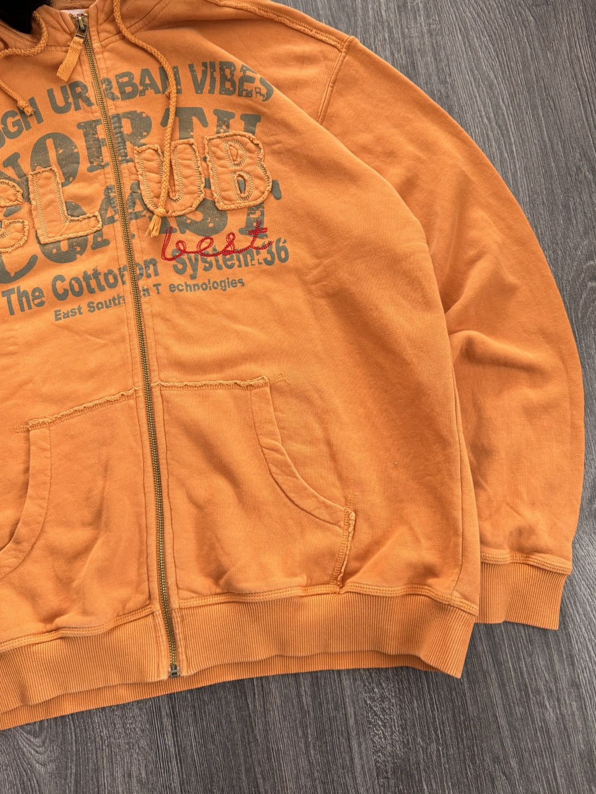Vintage Y2K Vintage Orange Fur Zip Hoodie Size US XL / EU 56 / 4 - 4 Thumbnail