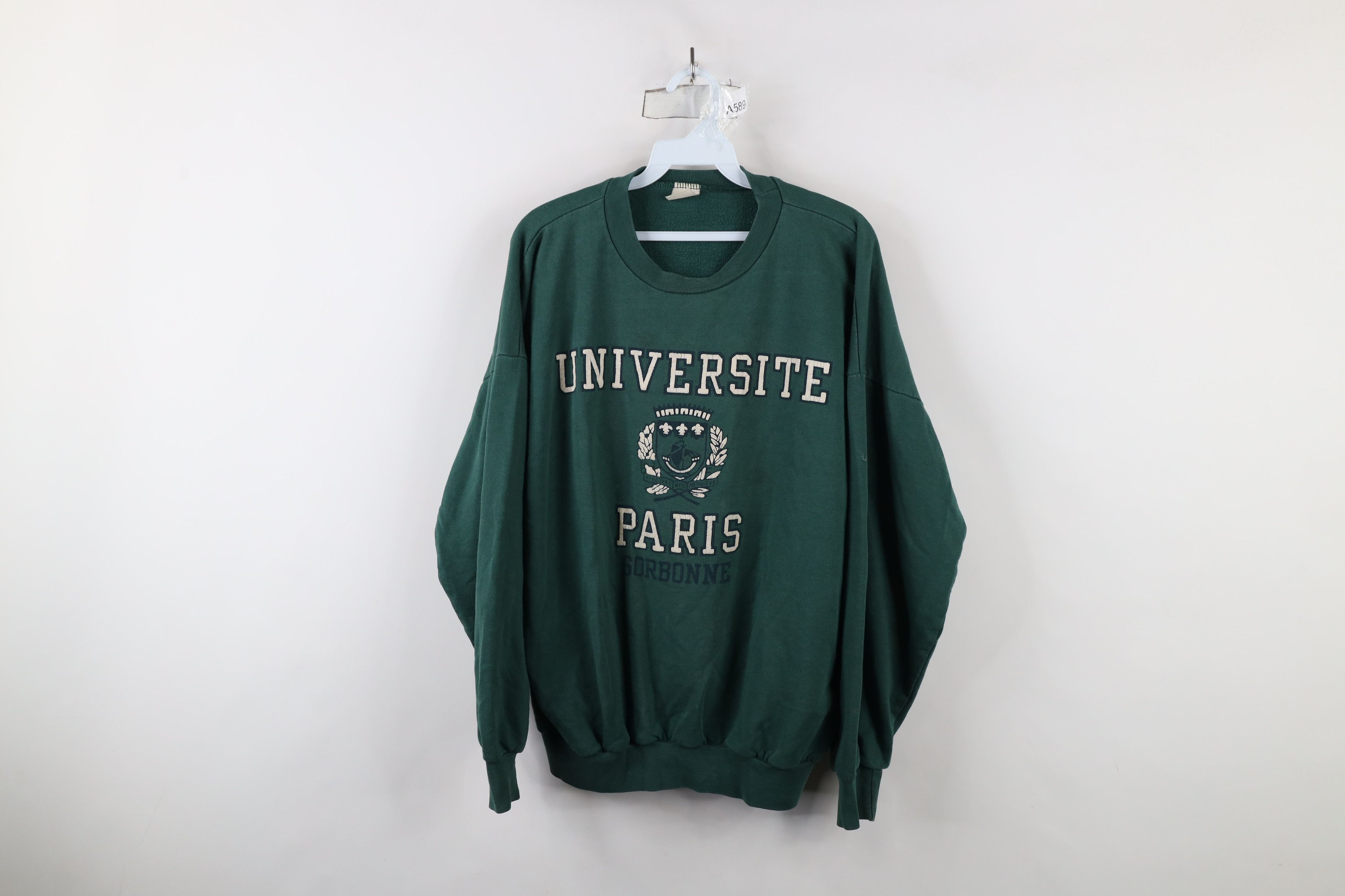 Vintage Vintage 90s Streetwear Fit University of Paris Sweatshirt Size US L / EU 52-54 / 3 - 1 Thumbnail