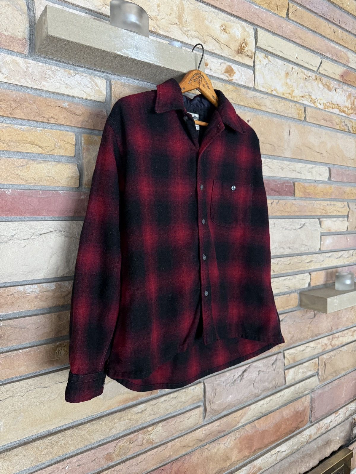 Vintage 60s Golden Line Single Needle Shadow Plaid Flannel