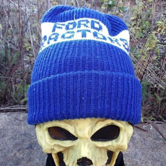 Ford × Vintage Vintage Ford Tractors Knit Beanie Hat Winter Size ONE SIZE - 1 Thumbnail