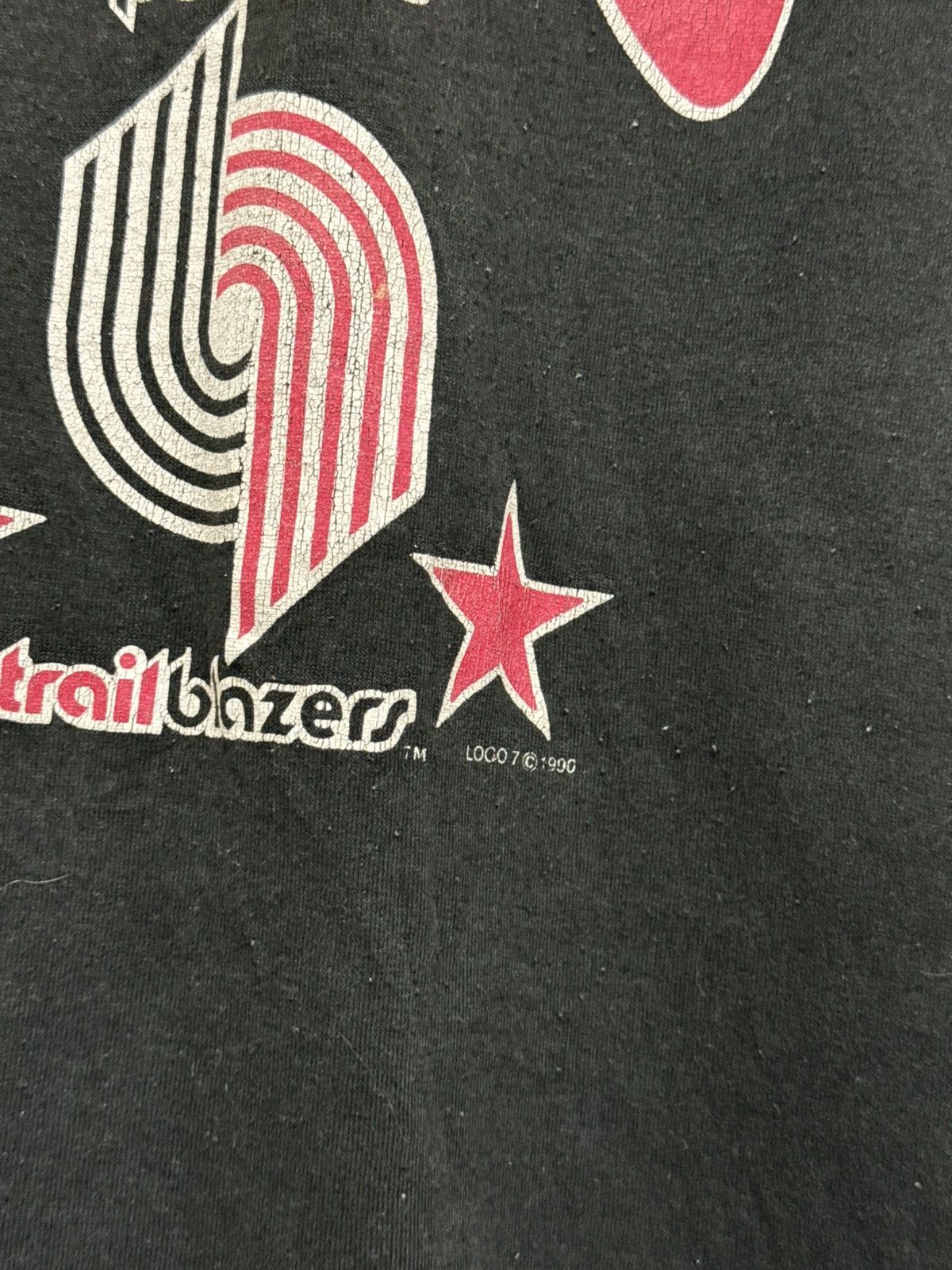 NBA Vintage 1990 NBA Finals Portland Trailblazers T Shirt Size US L / EU 52-54 / 3 - 3 Thumbnail