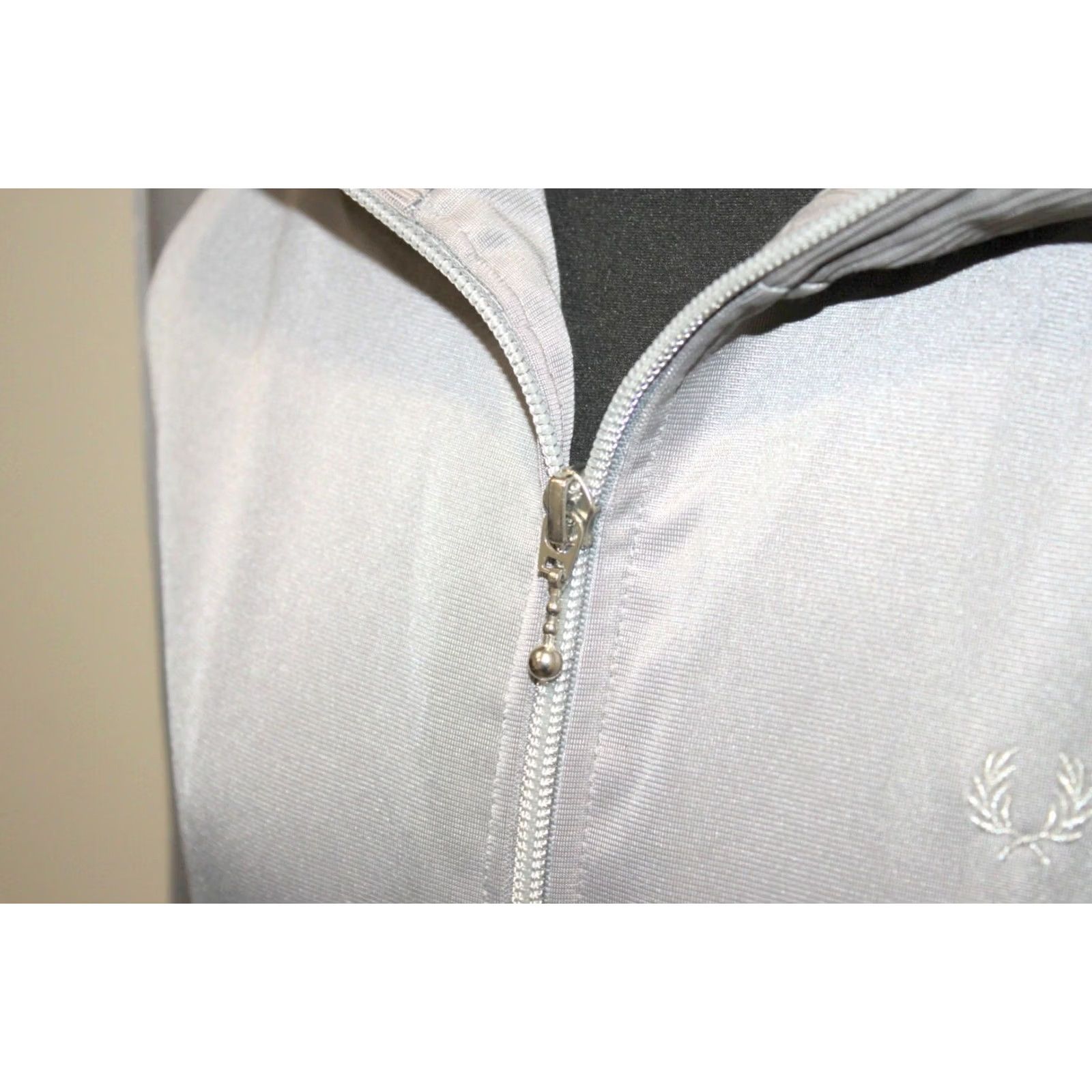 Fred Perry Fred Perry womens grey track jacket UK 16 / US 12 / EUR 44 Size Regular Polyester Jacket Womens Gray Track Jacket 1990s Size XXL / US 16-18 / IT 52-54 - 3 Thumbnail