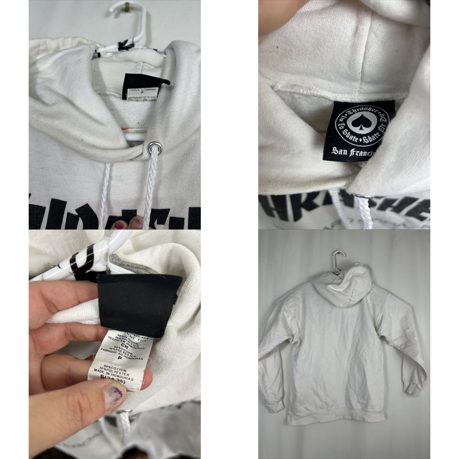 Thrasher Thrasher Hoodie Mens Small White Flaw Small Hole Pullover Hoodie Skateboarding Mag Tee? Size US S / EU 44-46 / 1 - 9 Thumbnail