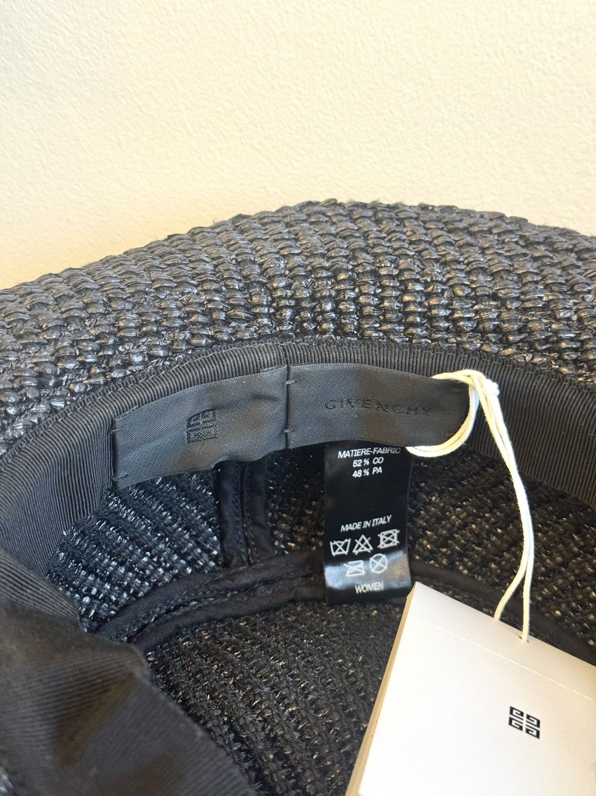 Givenchy givenchy bucket hat in woven black coated paper 57 Size ONE SIZE - 4 Thumbnail
