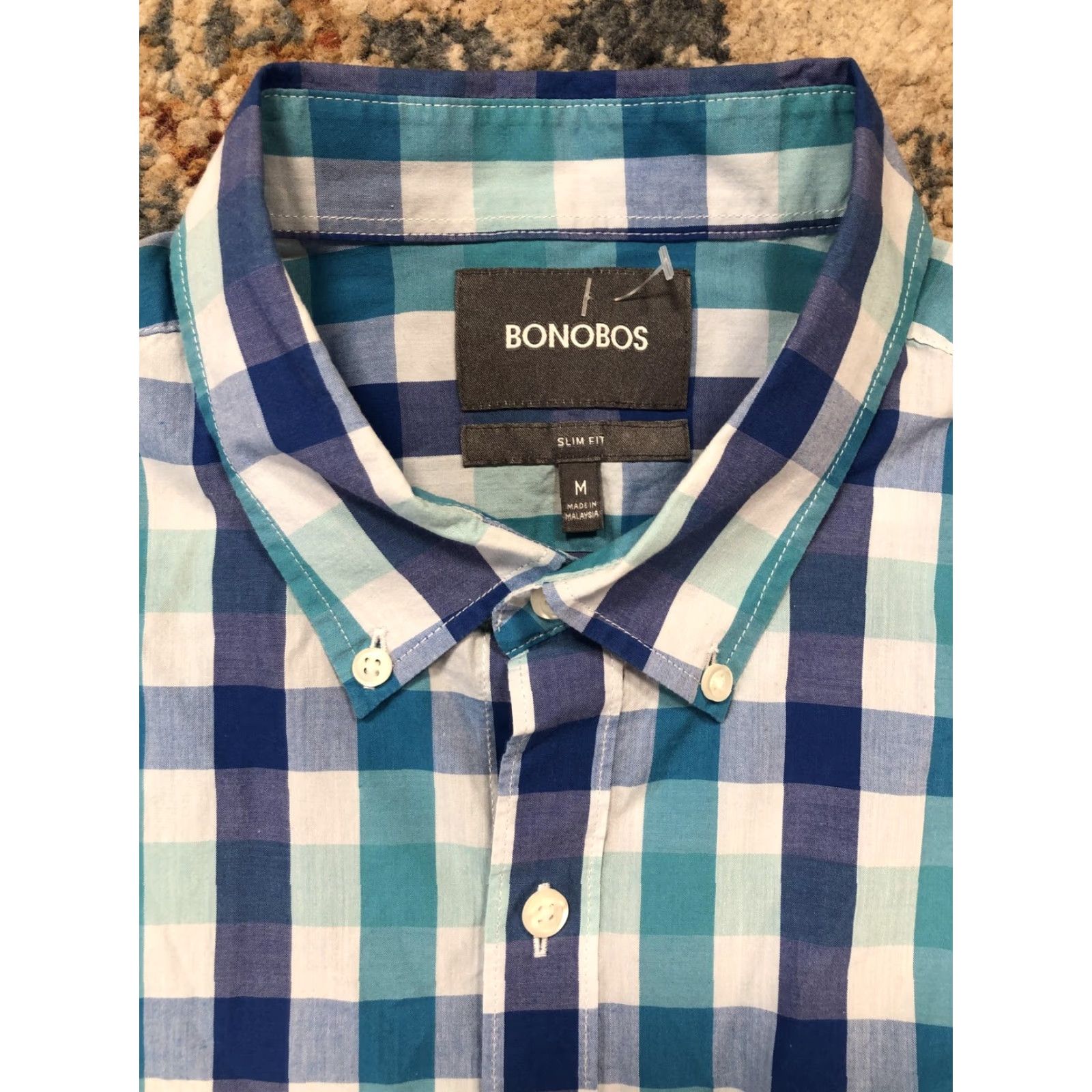 Bonobos Bonobos Shirt Mens M Blue Check Slim Fit Button Down Long Sleeve Casual Size US M / EU 48-50 / 2 - 6 Thumbnail