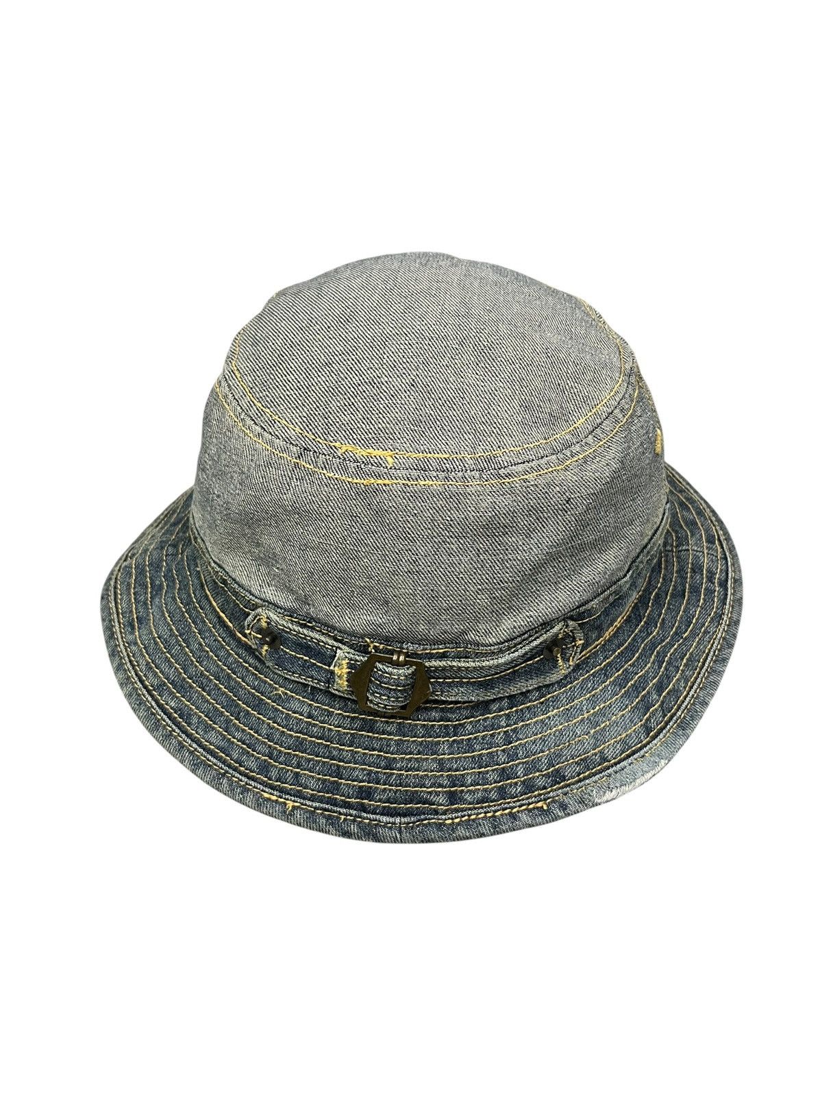 Hat Club Override Japan Distressed Denim Bucket Hat Kapital Vibes Size ONE SIZE - 5 Thumbnail