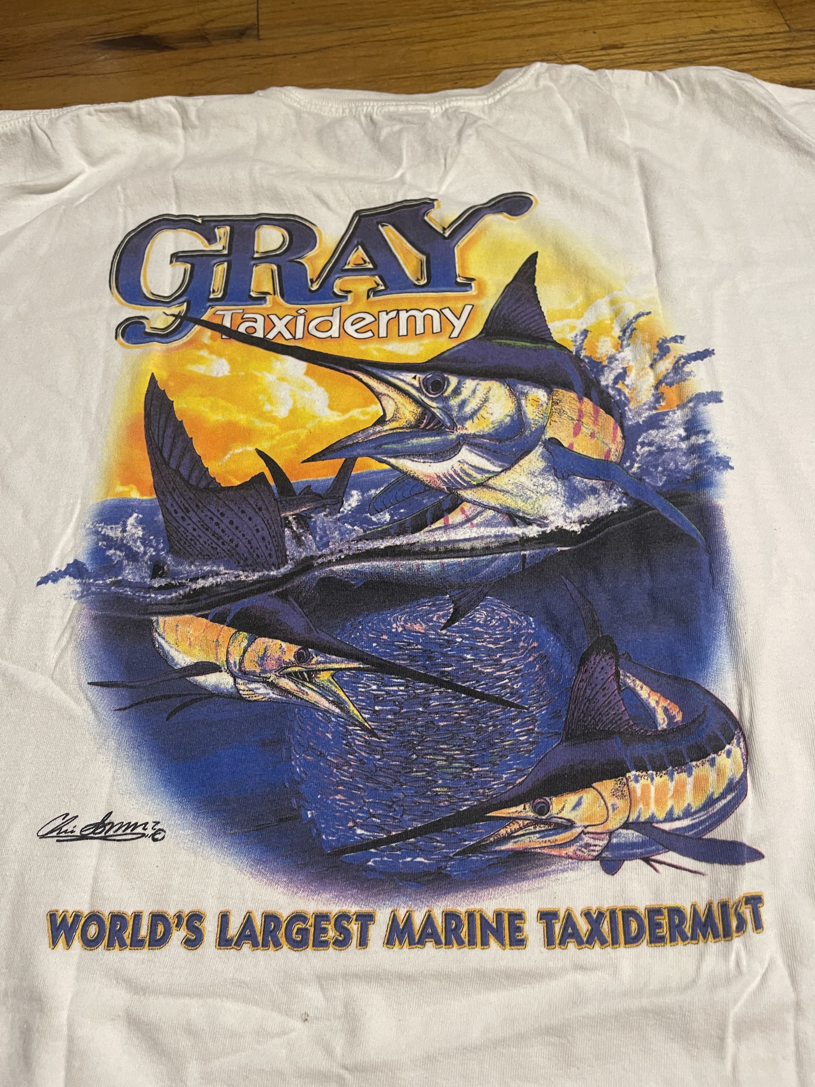 Vintage Vintage Gray Taxidermy Fishing Team Longsleeve Size US L / EU 52-54 / 3 - 3 Thumbnail