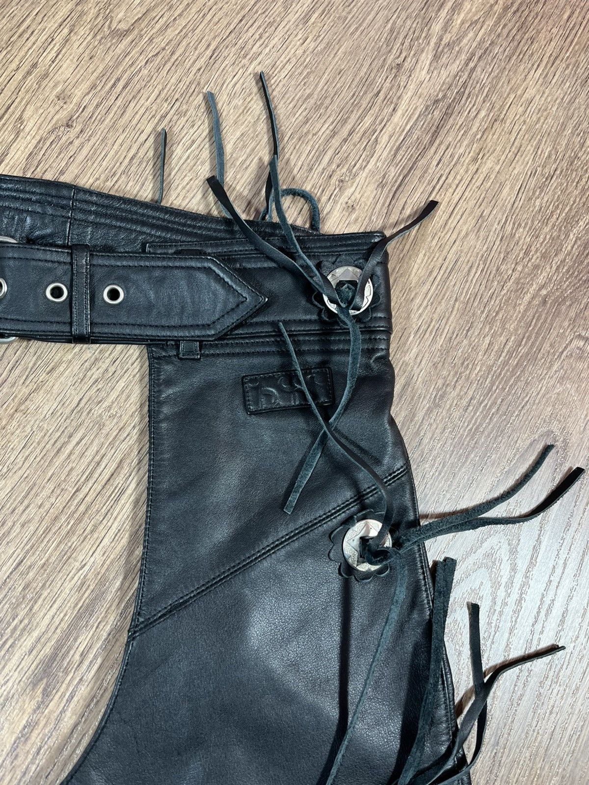 Vintage Vintage Leather Moto Bikers Chaps IXS Rare Size US 34 / EU 50 - 5 Thumbnail