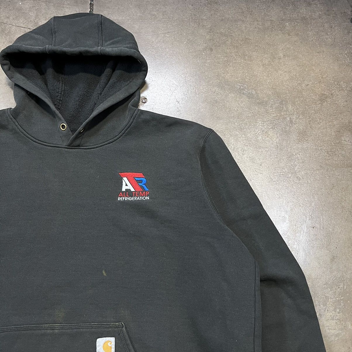 Carhartt × Vintage Vintage Y2K Carhartt Sweatshirt Hoodie Faded Black Oversized Size US XXL / EU 58 / 5 - 3 Thumbnail