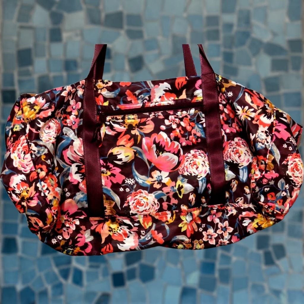 Vera Bradley Vera Bradley Duffle Bag Large 21" Floral Travel Womens Multicolor Nylon Canvas Light ZIP Size ONE SIZE - 1 Thumbnail
