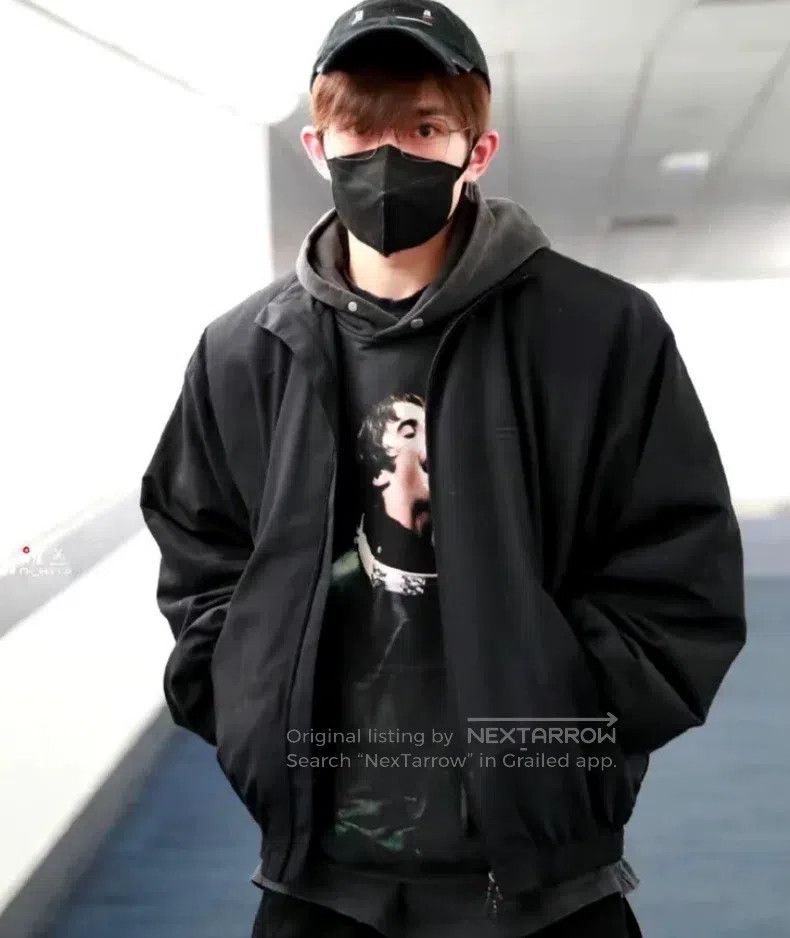Balenciaga Balenciaga Black Logo Letter Embroidered Stand Collar Zipp Size US M / EU 48-50 / 2 - 9 Thumbnail