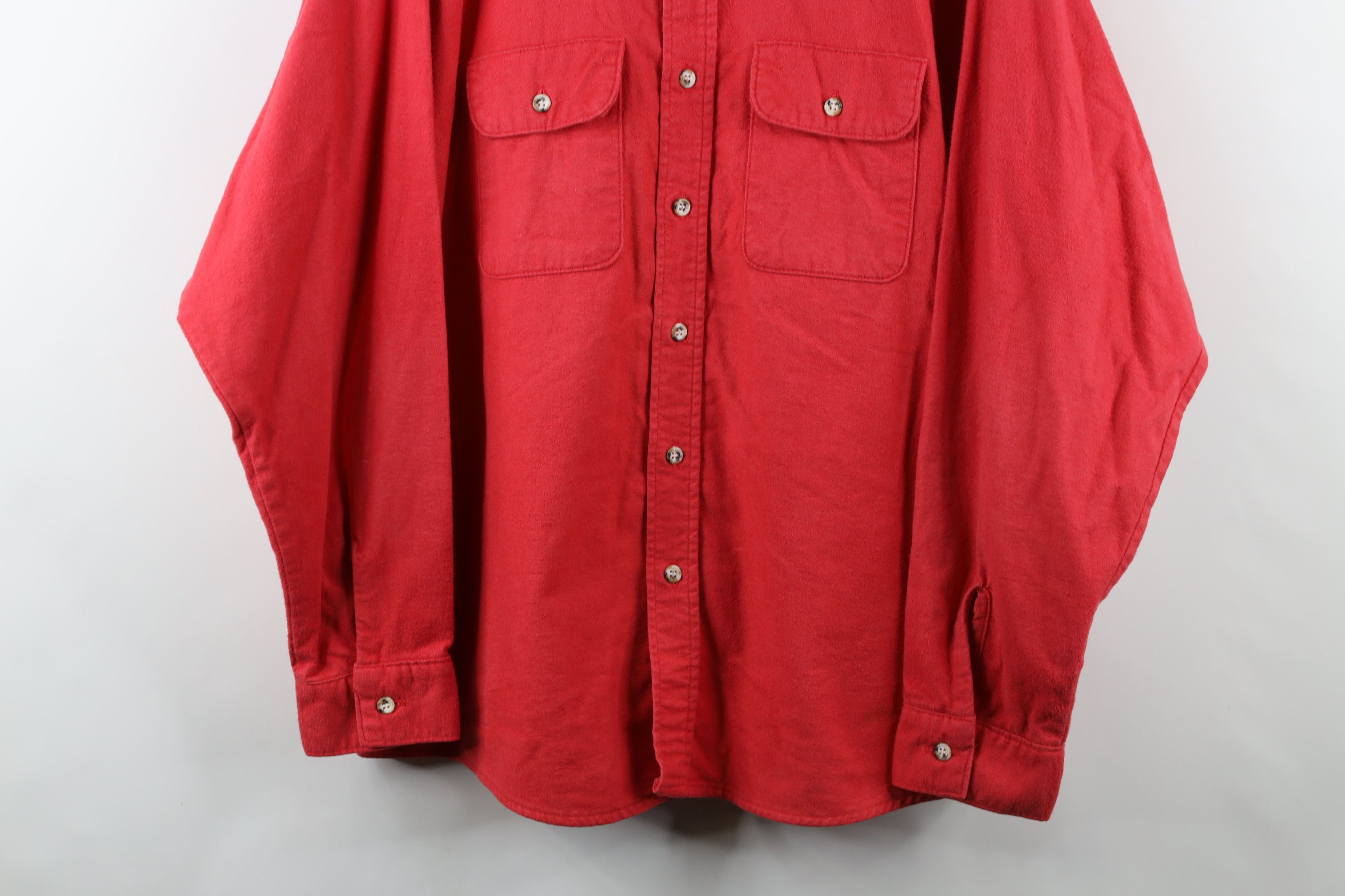 FiveBrother × Vintage Vintage 90s Five Brother Chamois Cloth Button Shirt Red USA Size US XXL / EU 58 / 5 - 3 Thumbnail