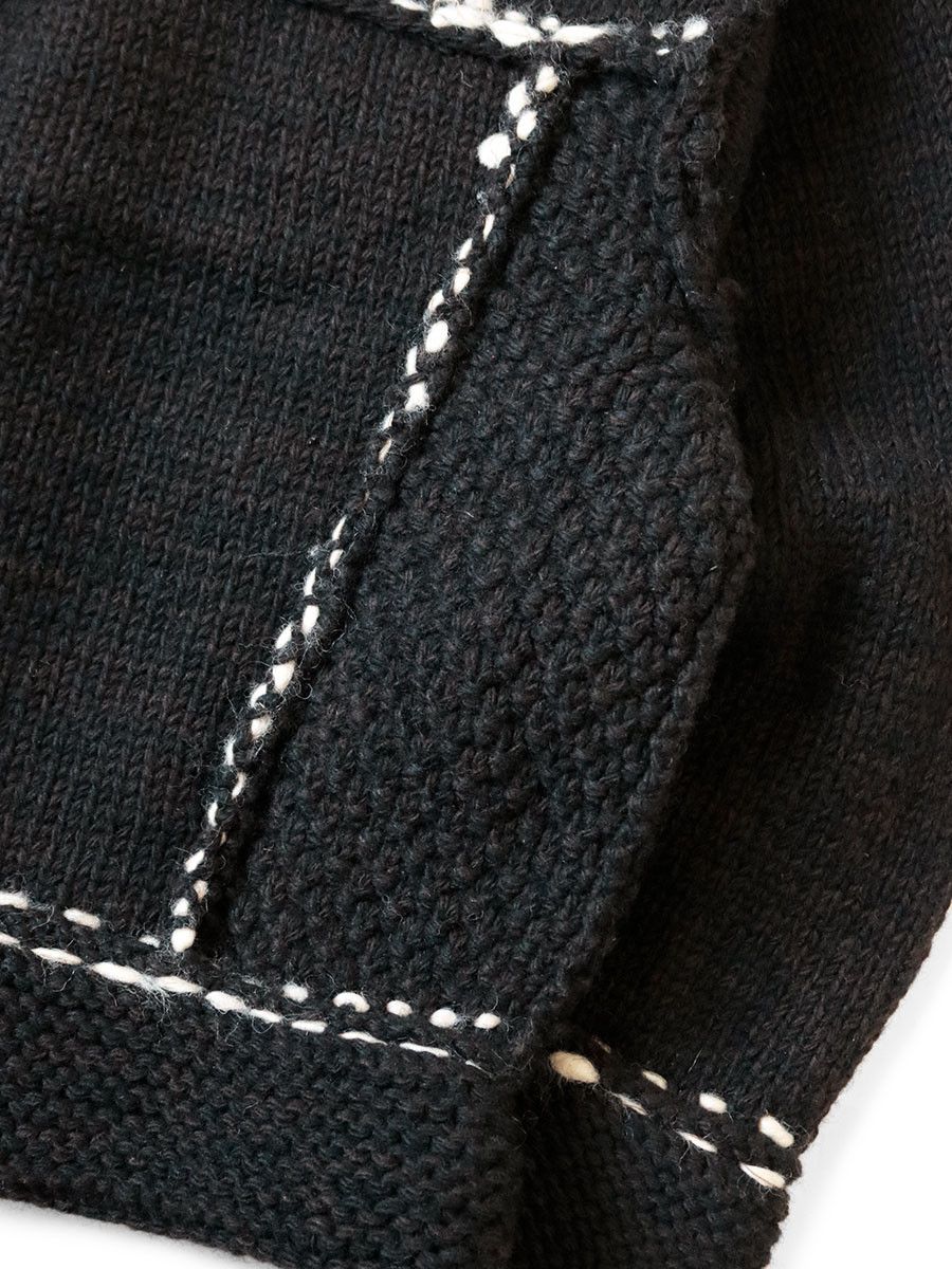 Kapital KAPITAL wool knit cowichan Jacket hand-knitted black new Size US XL / EU 56 / 4 - 7 Thumbnail