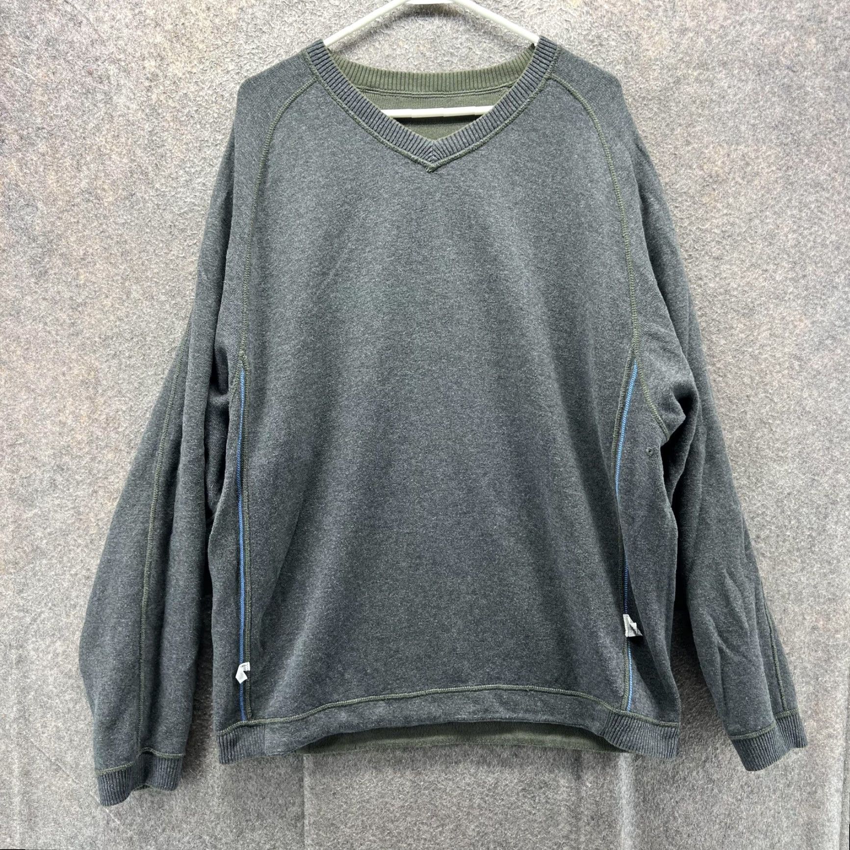 Tommy Bahama Tommy Bahama Sweater Mens XL Green V Neck Pullover Cotton Knit Reversible Knit, Solid, Raglan, Long Sleeve, Casual, Fall Winter Spring, Mens Size US XL / EU 56 / 4 - 3 Thumbnail