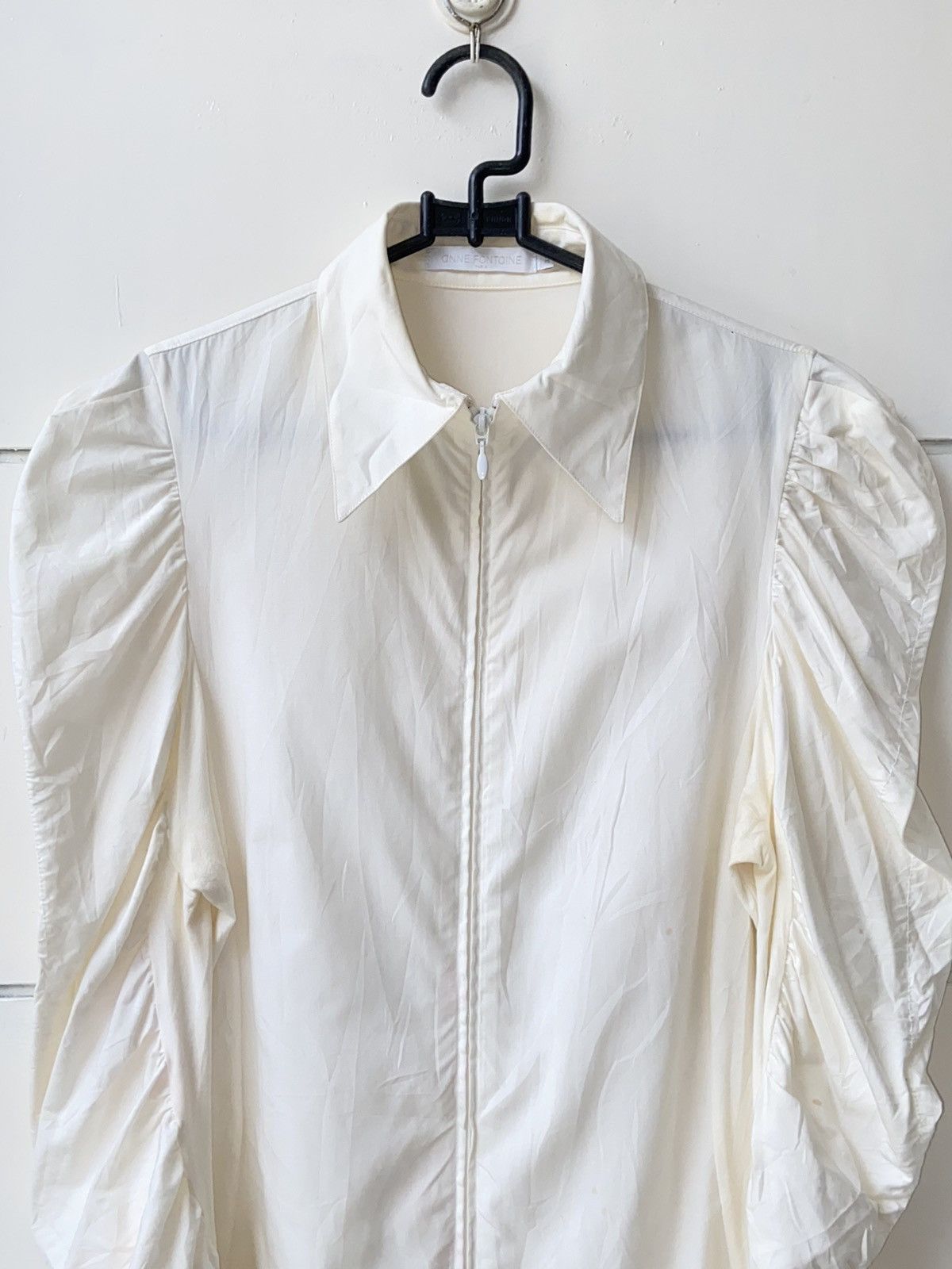 Designer × Other ANNE FONTAINE White Zipper Blouse Size XS / US 0-2 / IT 36-38 - 11 Thumbnail