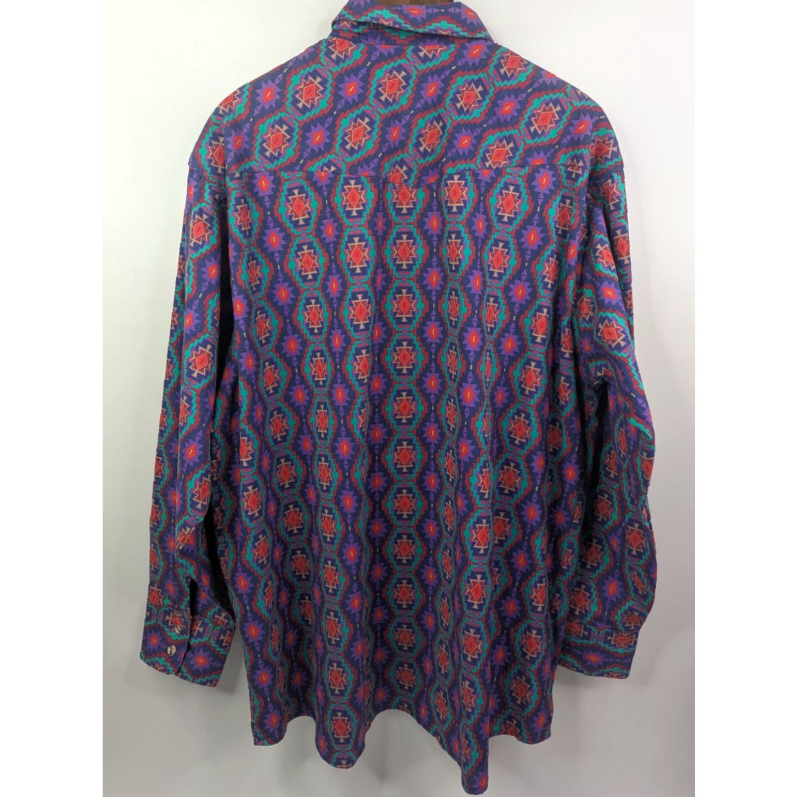 Vintage VINTAGE Saddlebrook Western Wear Button-Up Shirt XL Purple 90’s Geometric Cowboy Western Mens Shirt Size US XL / EU 56 / 4 - 4 Thumbnail